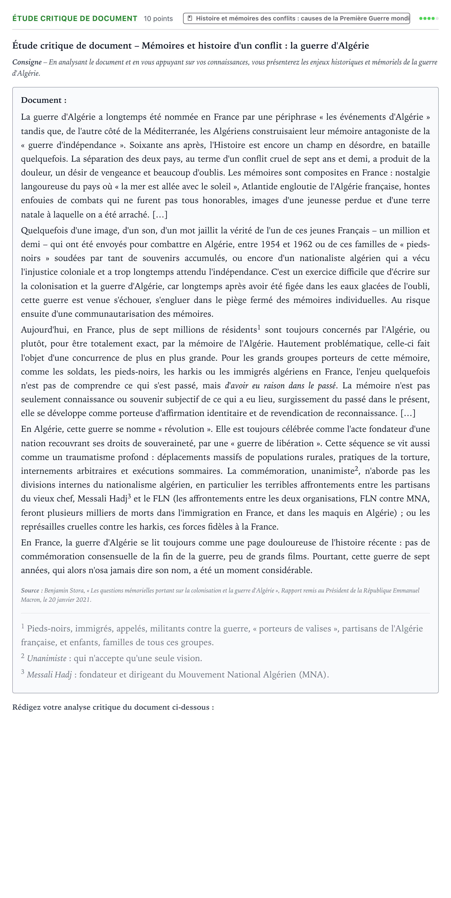 Énoncé: Exercice Étude critique de document · Bac Histoire-Géographie, Géopolitique et Sciences Politiques Amérique du Nord 2025 (jour 1)