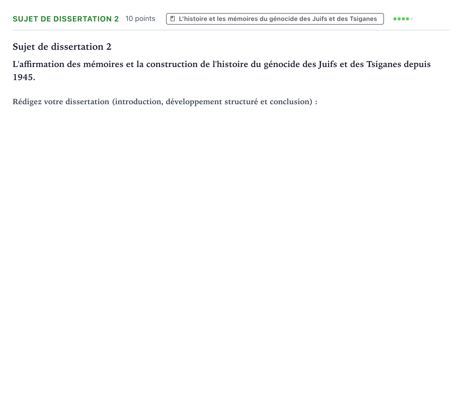 Énoncé: Sujet de dissertation 2 · Bac Histoire-Géographie, Géopolitique et Sciences Politiques Amérique du Nord 2025 (jour 2 bis)