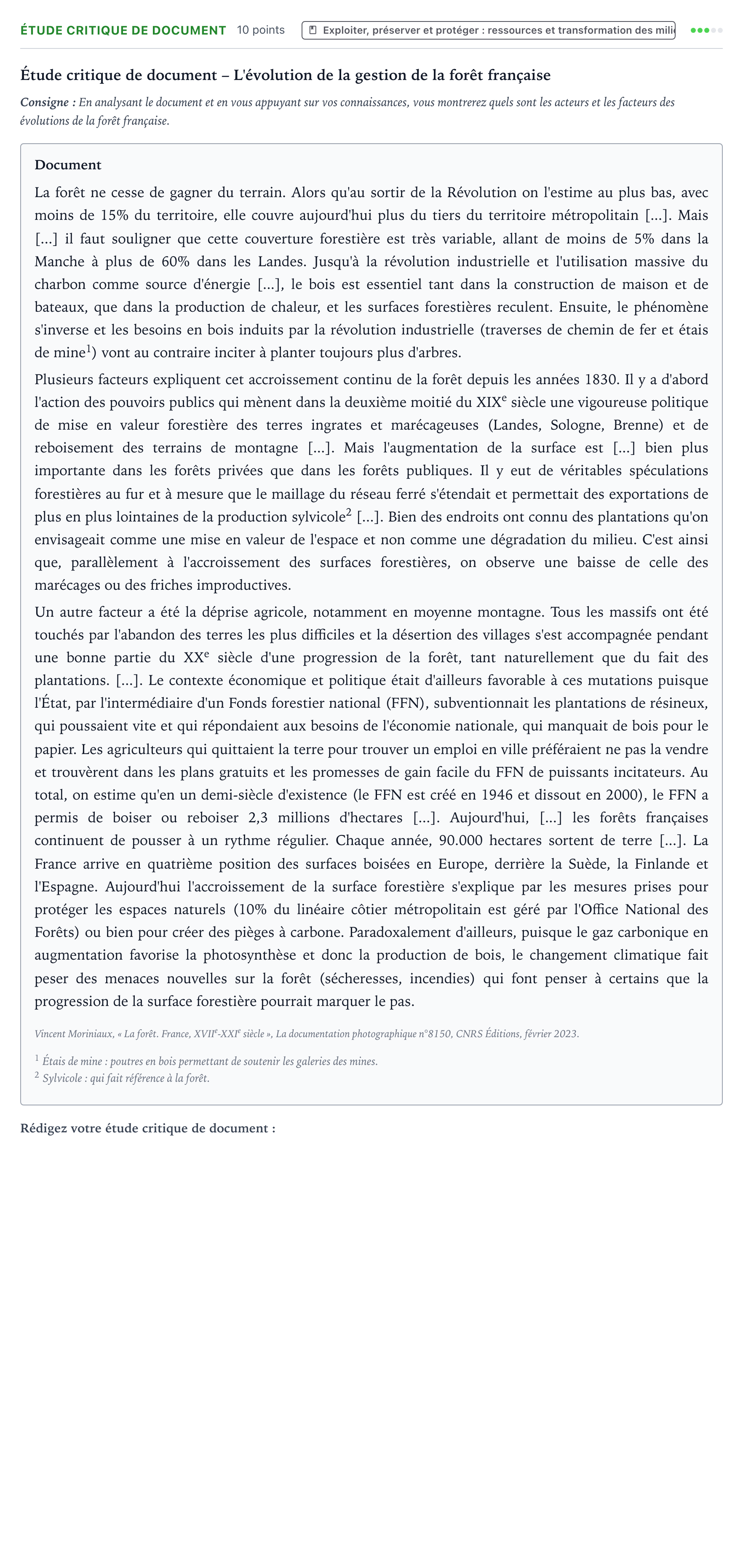 Énoncé: Exercice Étude critique de document · Bac Histoire-Géographie, Géopolitique et Sciences Politiques Amérique du Sud 2025 (jour 2)