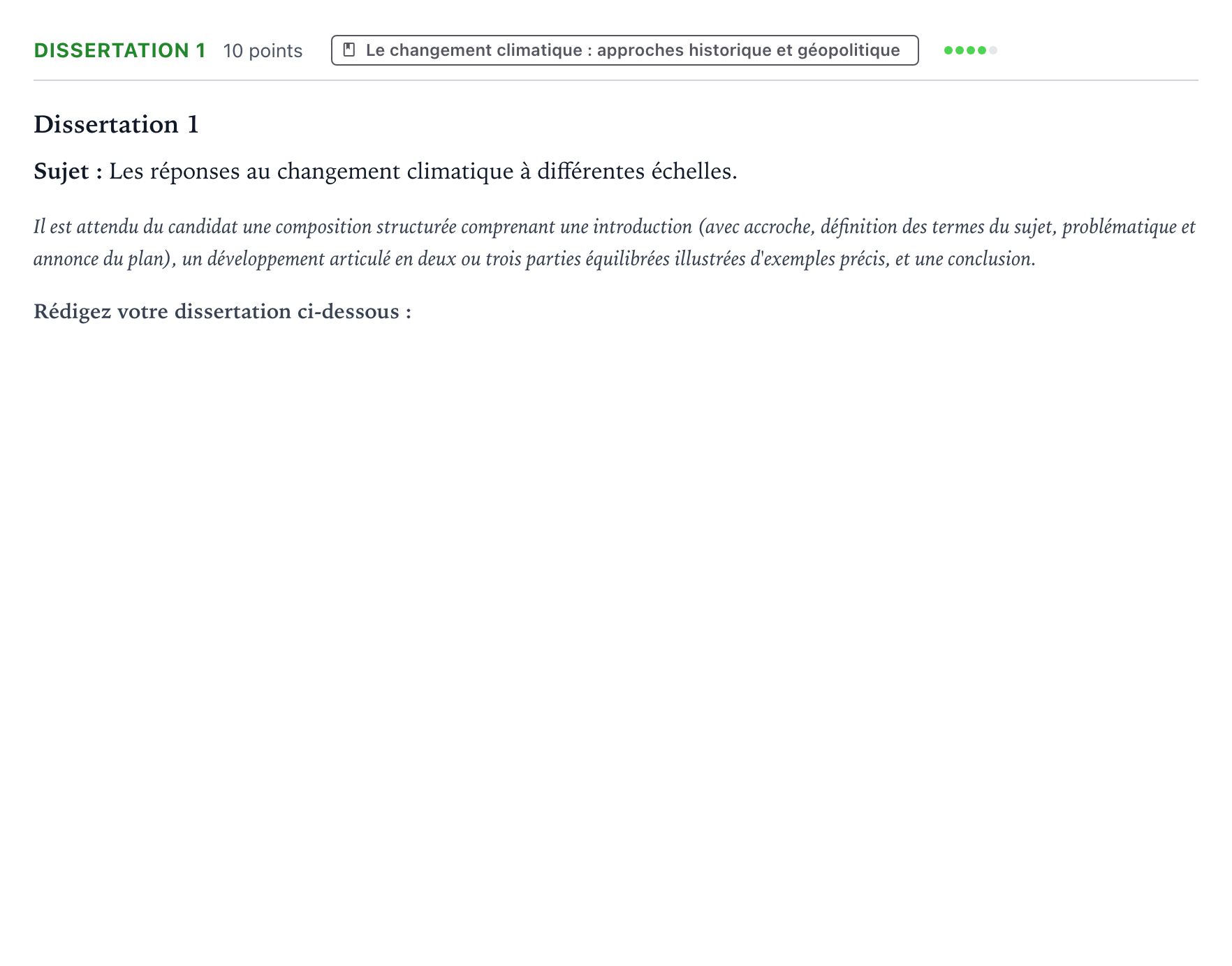Énoncé: Dissertation 1 · Bac Histoire-Géographie, Géopolitique et Sciences Politiques Asie 2025 (jour 2)