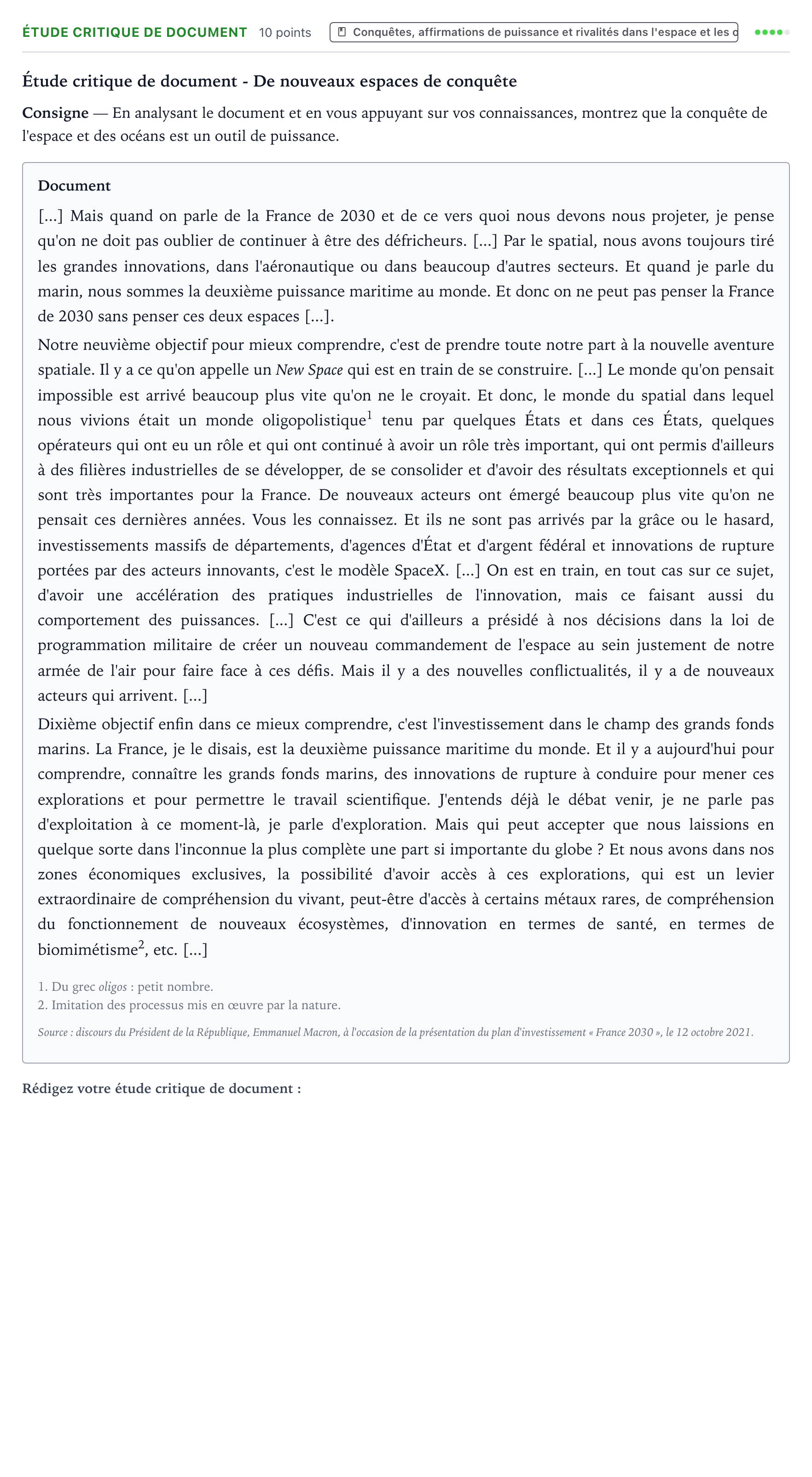 Énoncé: Exercice Étude critique de document · Bac Histoire-Géographie, Géopolitique et Sciences Politiques Centres étrangers (Afrique) 2025 (jour 1)