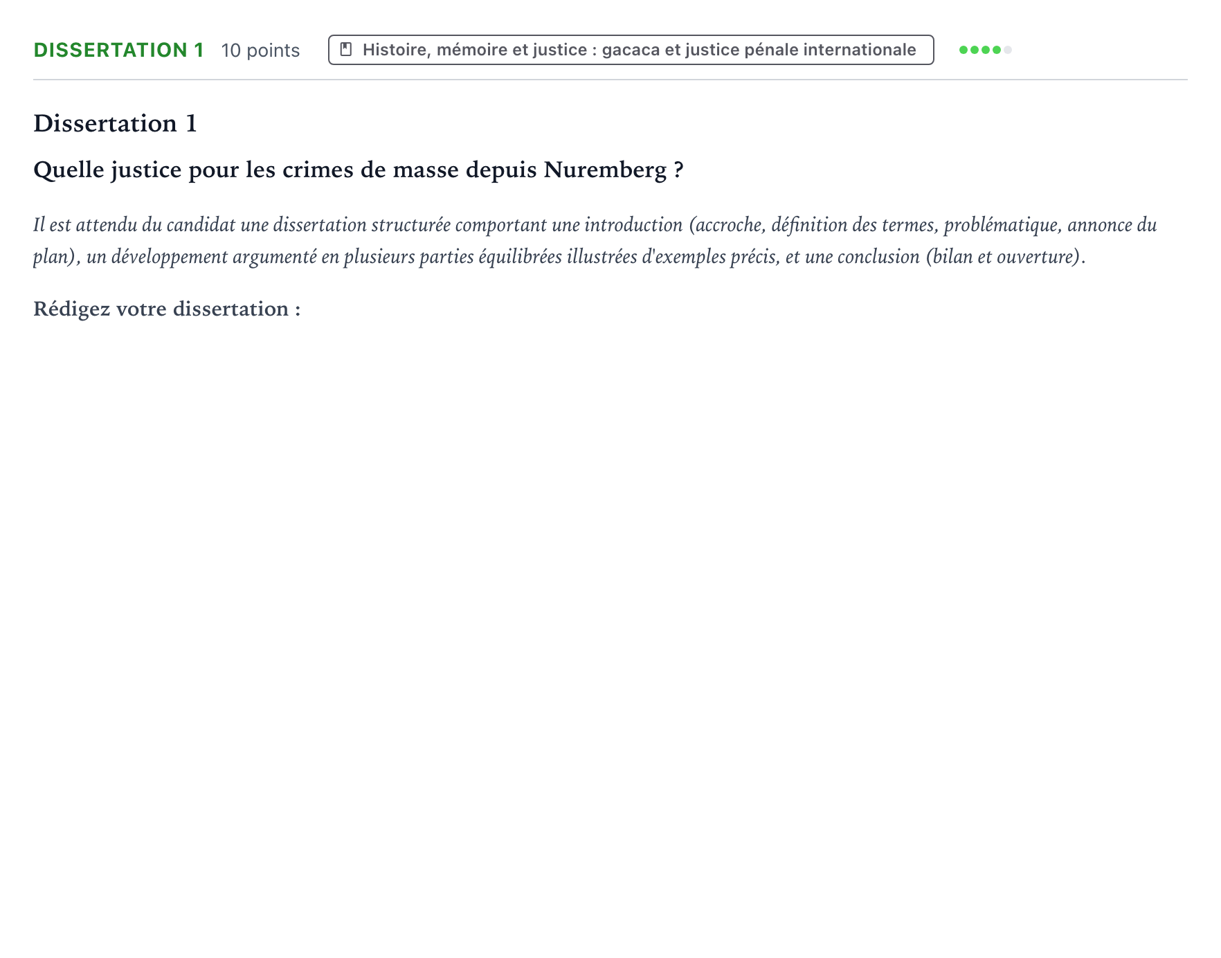 Énoncé: Dissertation 1 · Bac Histoire-Géographie, Géopolitique et Sciences Politiques Centres étrangers (Afrique) 2025 (jour 2)