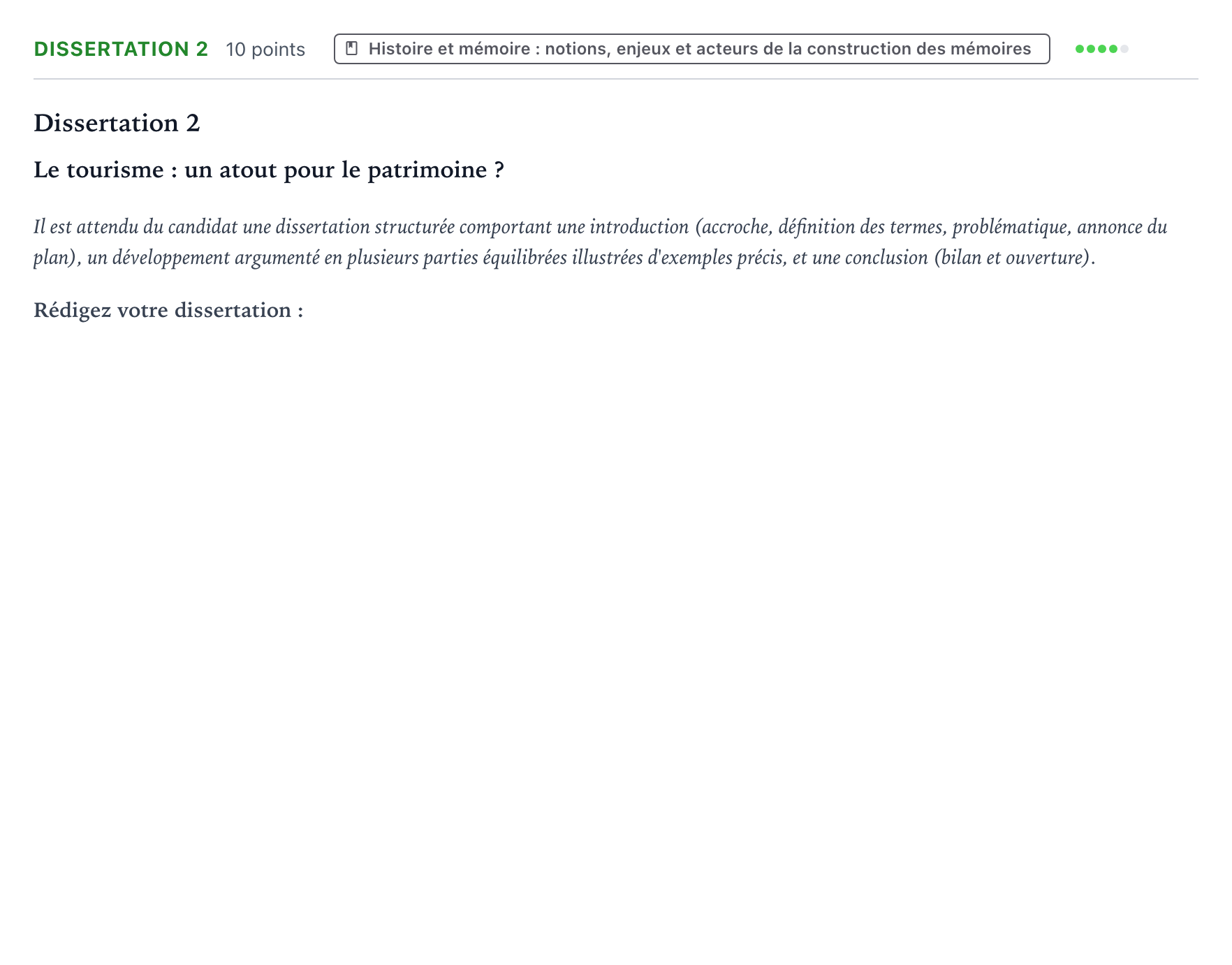 Énoncé: Dissertation 2 · Bac Histoire-Géographie, Géopolitique et Sciences Politiques Centres étrangers (Afrique) 2025 (jour 2)