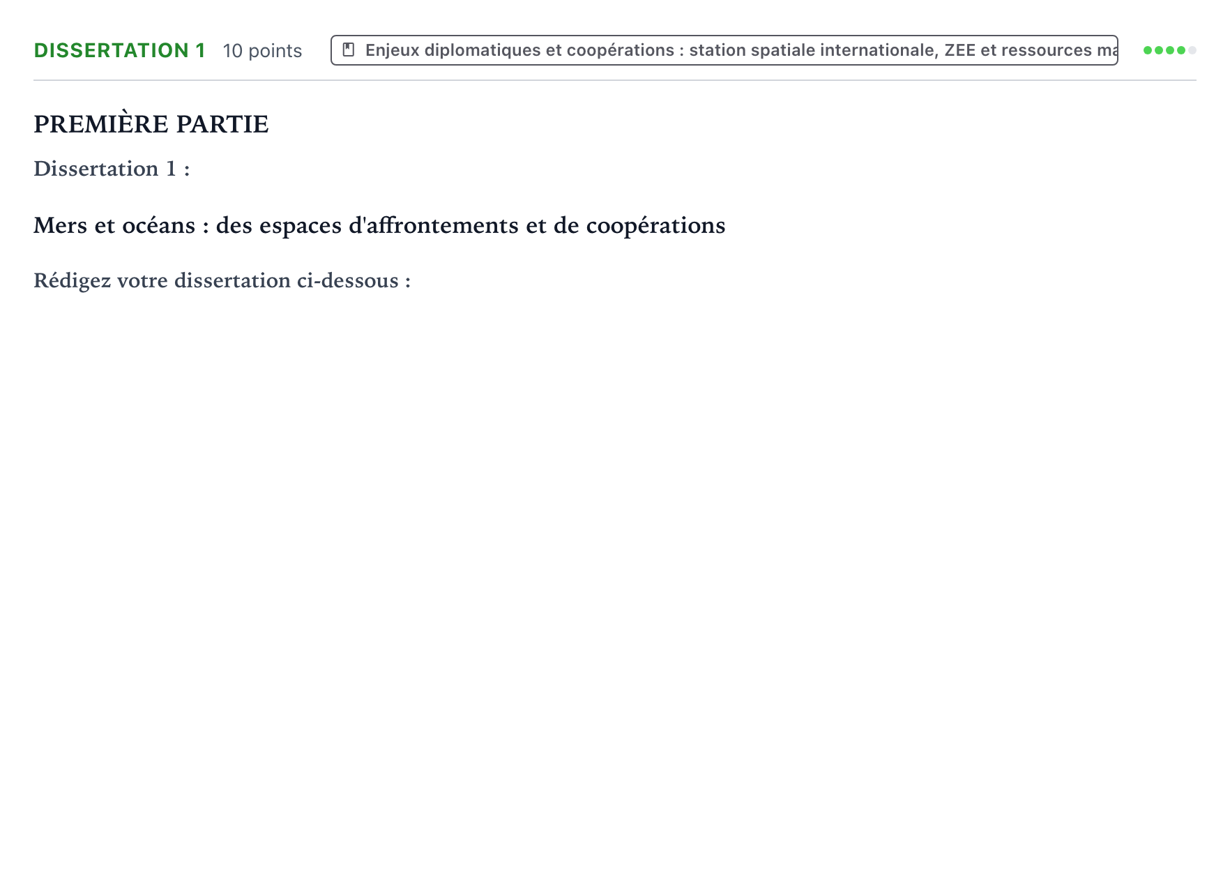 Énoncé: Dissertation 1 · Bac Histoire-Géographie, Géopolitique et Sciences Politiques Nouvelle-Calédonie 2025 (jour 1)