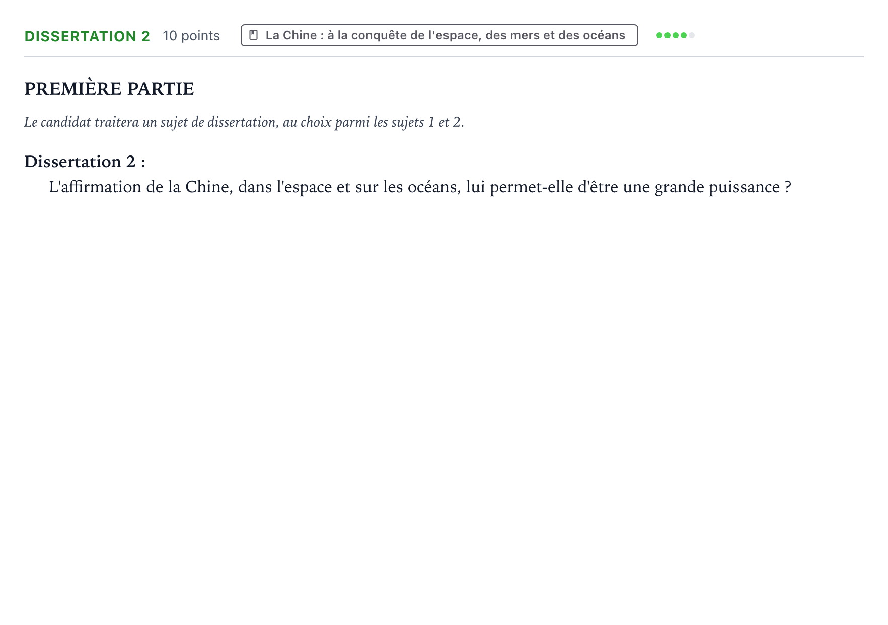 Énoncé: Dissertation 2 · Bac Histoire-Géographie, Géopolitique et Sciences Politiques Nouvelle-Calédonie 2025 (jour 2)