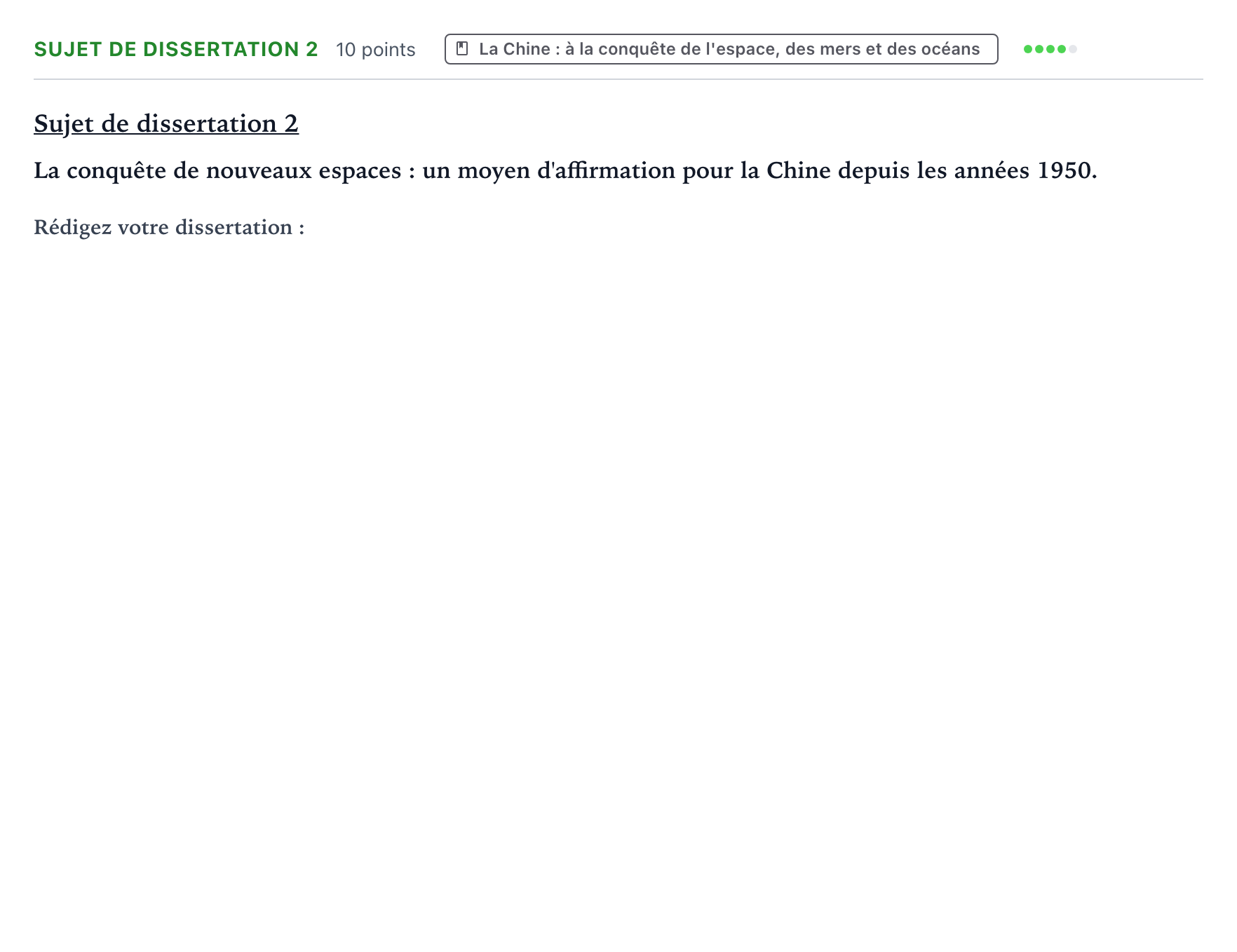 Énoncé: Sujet de dissertation 2 · Bac Histoire-Géographie, Géopolitique et Sciences Politiques Polynésie 2025 (jour 1)
