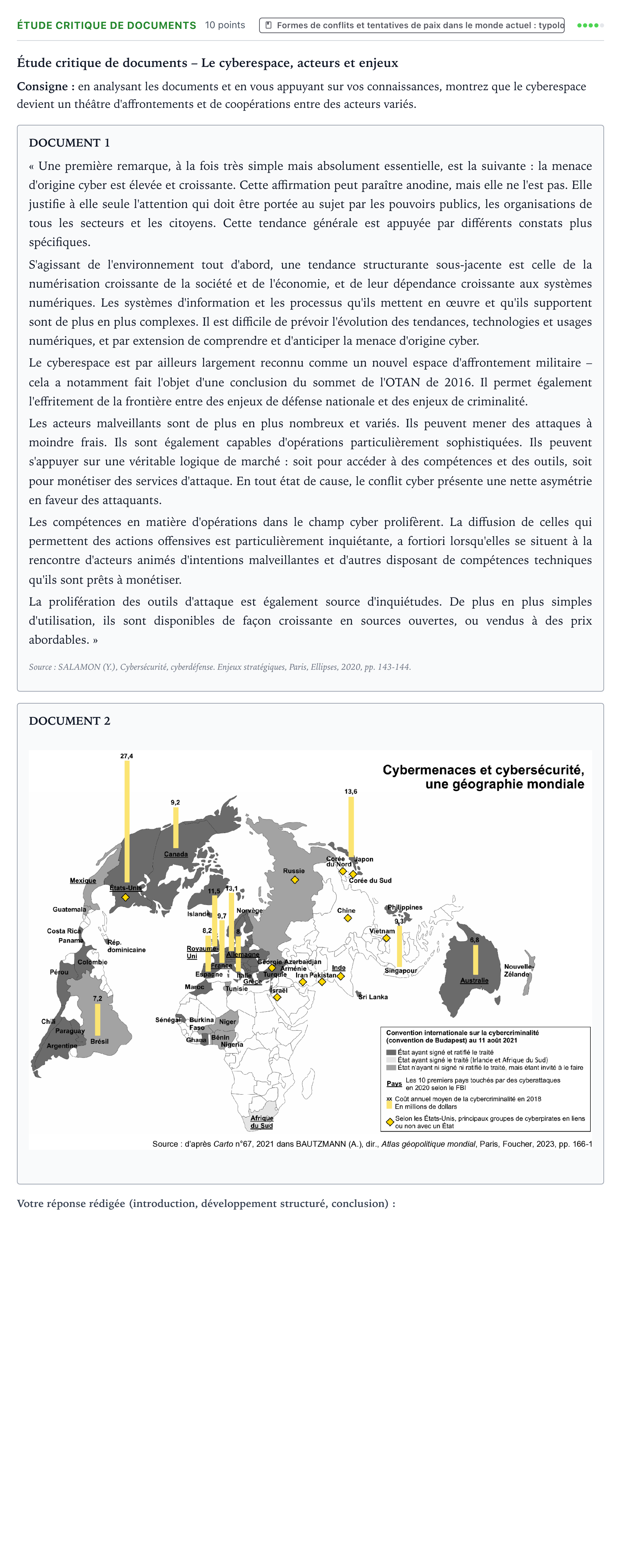 Énoncé: Exercice Étude critique de documents · Bac Histoire-Géographie, Géopolitique et Sciences Politiques Polynésie 2025 (jour 1)