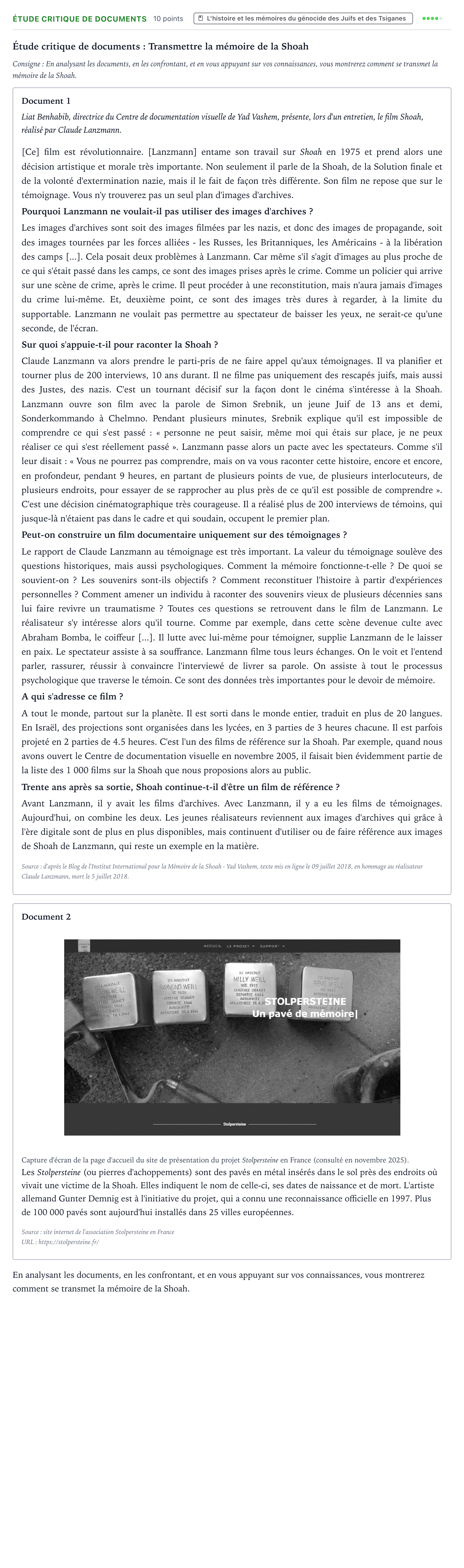 Énoncé: Exercice Étude critique de documents · Bac Histoire-Géographie, Géopolitique et Sciences Politiques Amérique du Nord 2026 (jour 1)