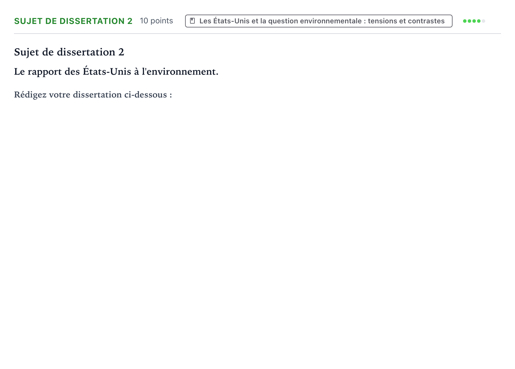 Énoncé: Sujet de dissertation 2 · Bac Histoire-Géographie, Géopolitique et Sciences Politiques Antilles-Guyane 2026 (jour 1)