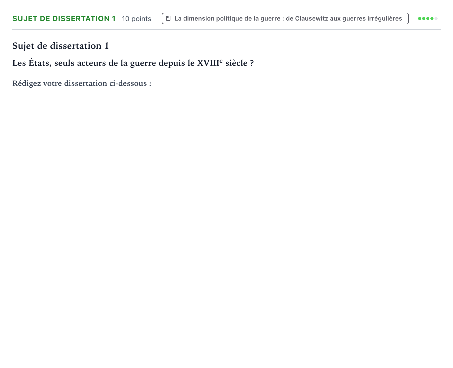 Énoncé: Sujet de dissertation 1 · Bac Histoire-Géographie, Géopolitique et Sciences Politiques Antilles-Guyane 2026 (jour 2)