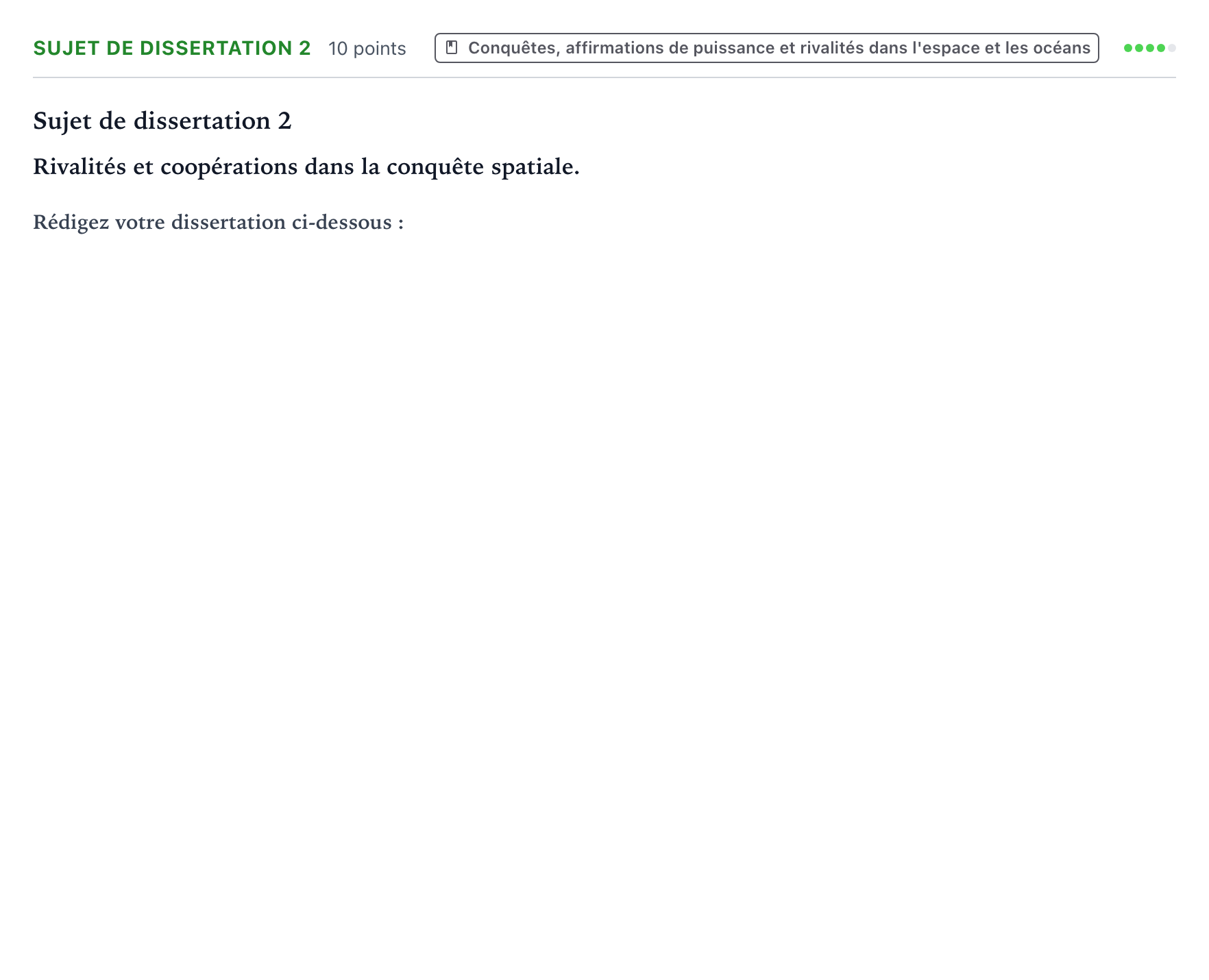 Énoncé: Sujet de dissertation 2 · Bac Histoire-Géographie, Géopolitique et Sciences Politiques Antilles-Guyane 2026 (jour 2)