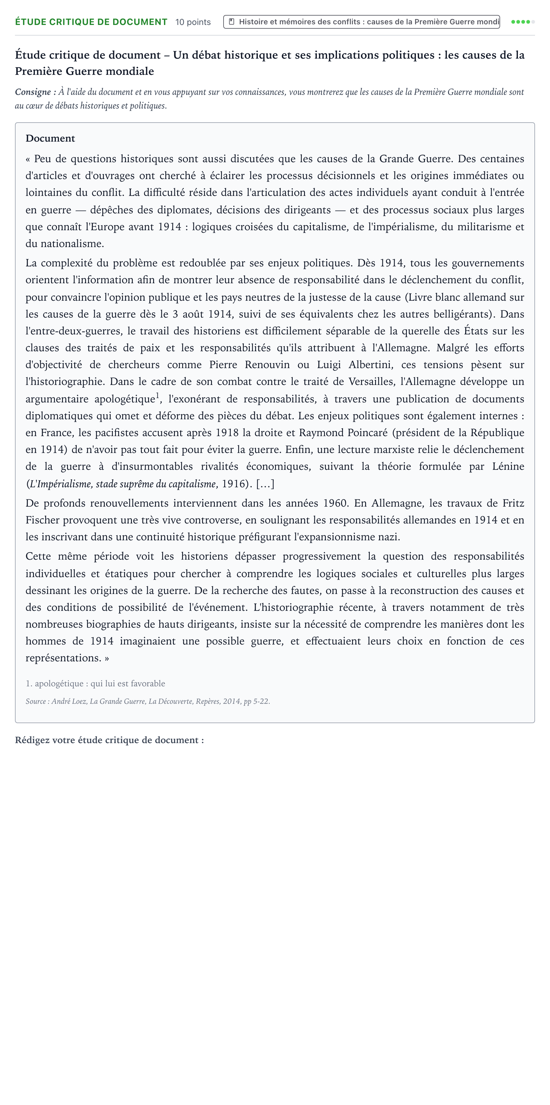 Énoncé: Exercice Étude critique de document · Bac Histoire-Géographie, Géopolitique et Sciences Politiques Antilles-Guyane 2026 (jour 2)