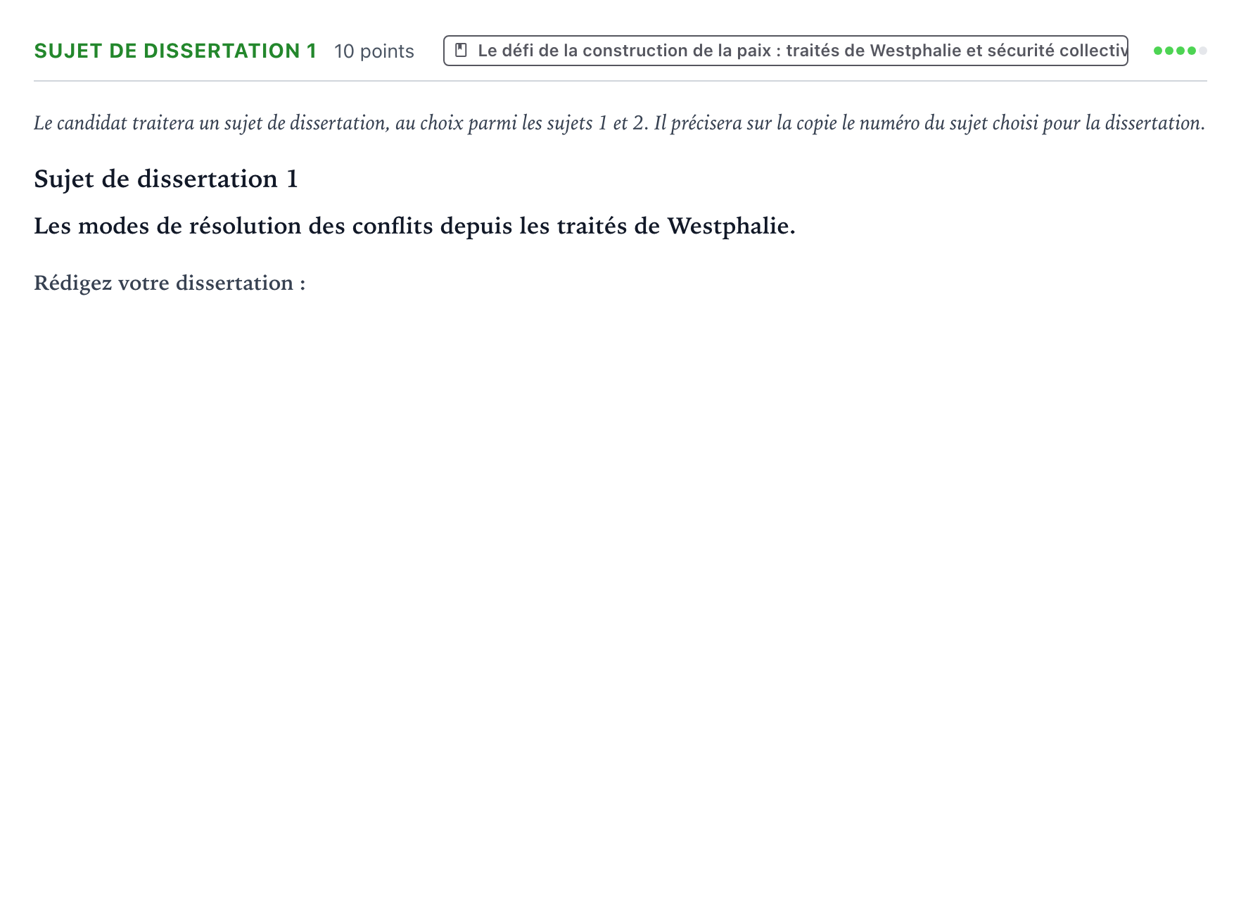 Énoncé: Sujet de dissertation 1 · Bac Histoire-Géographie, Géopolitique et Sciences Politiques Asie 2026 (jour 1)