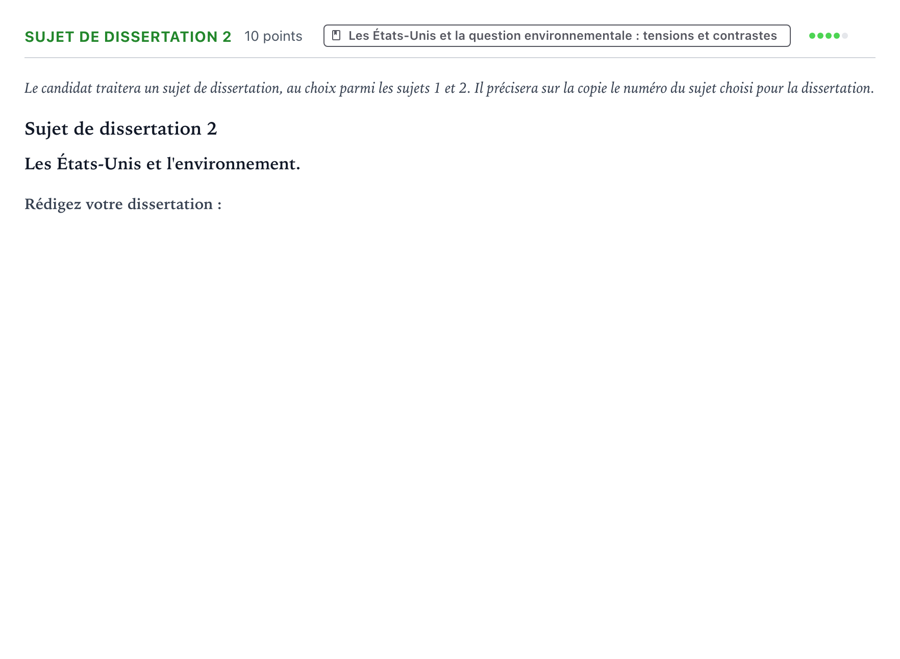 Énoncé: Sujet de dissertation 2 · Bac Histoire-Géographie, Géopolitique et Sciences Politiques Asie 2026 (jour 1)