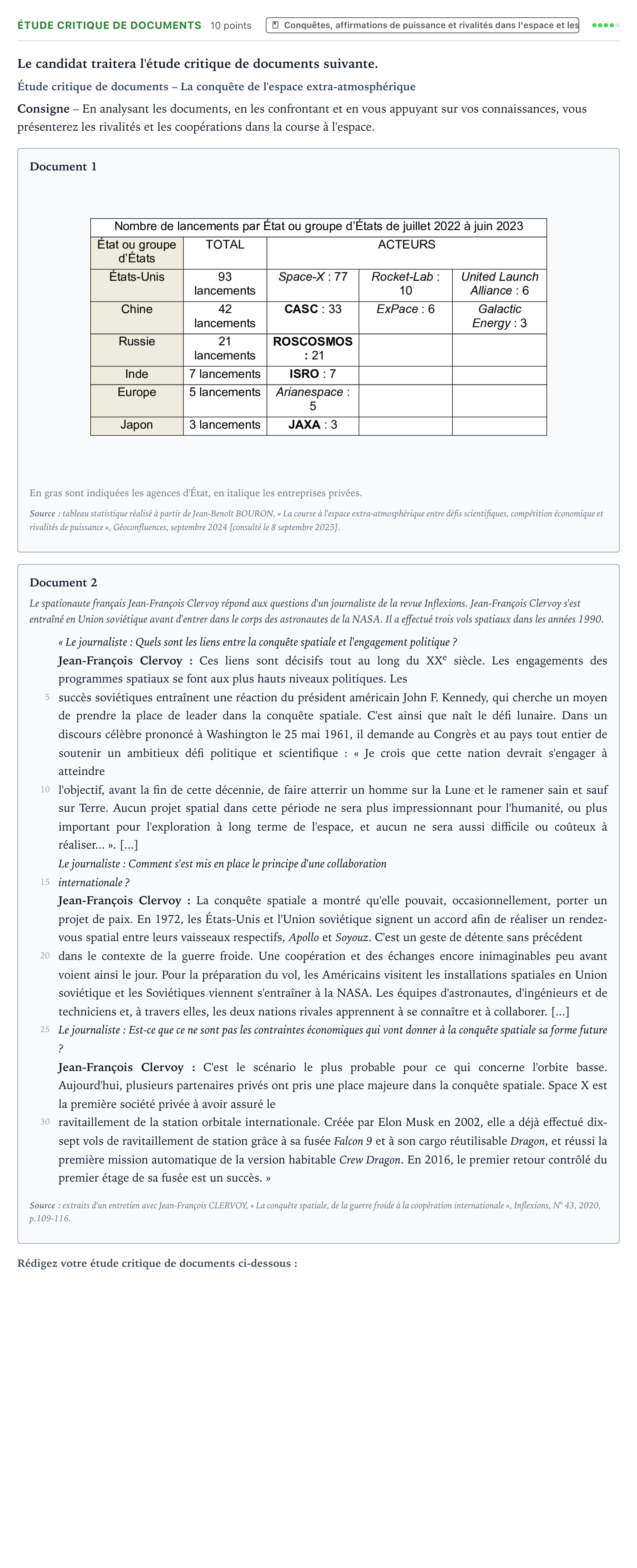 Énoncé: Exercice Étude critique de documents · Bac Histoire-Géographie, Géopolitique et Sciences Politiques Asie 2026 (jour 1)