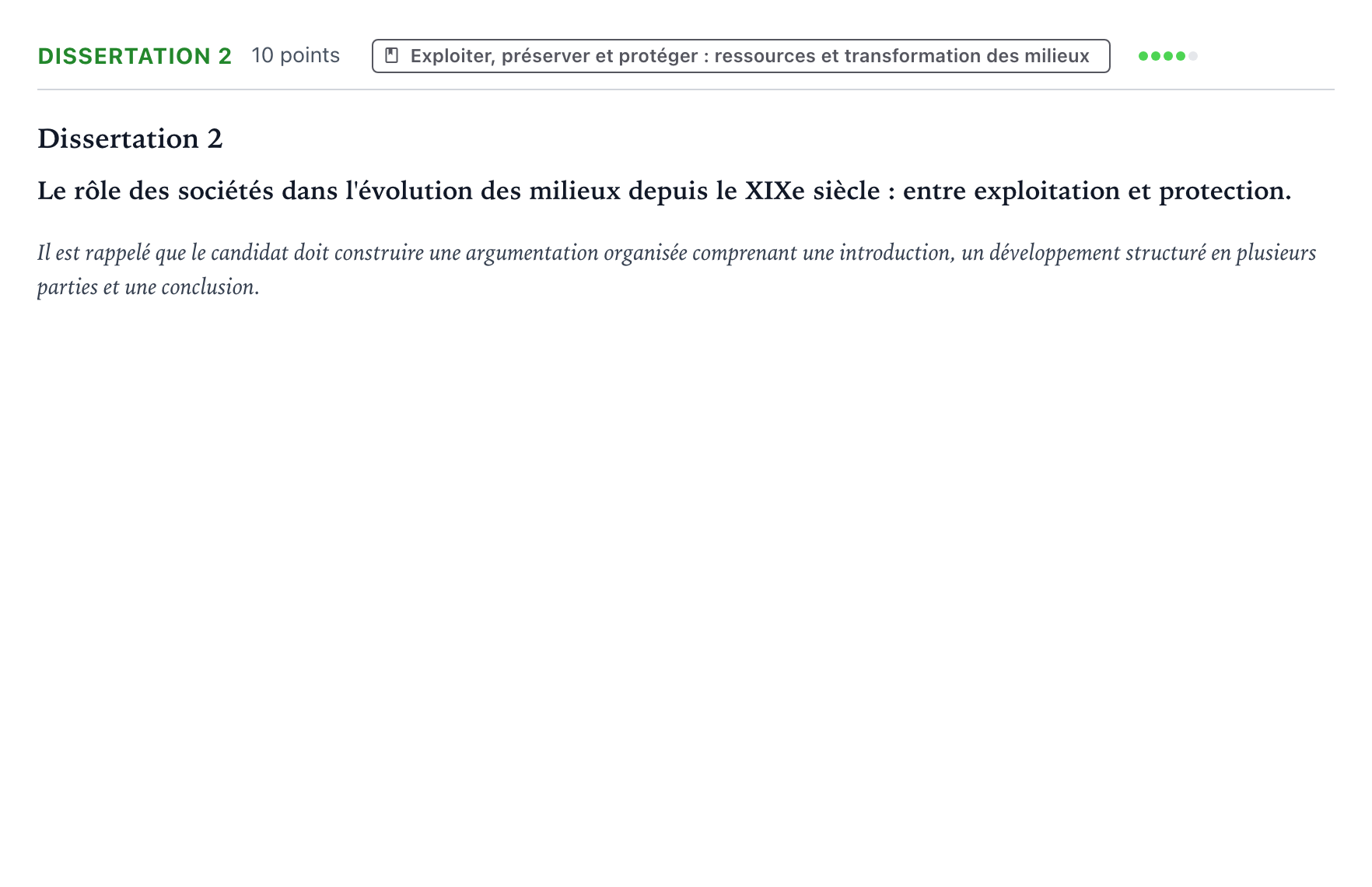 Énoncé: Dissertation 2 · Bac Histoire-Géographie, Géopolitique et Sciences Politiques Polynésie 2026 (jour 1)