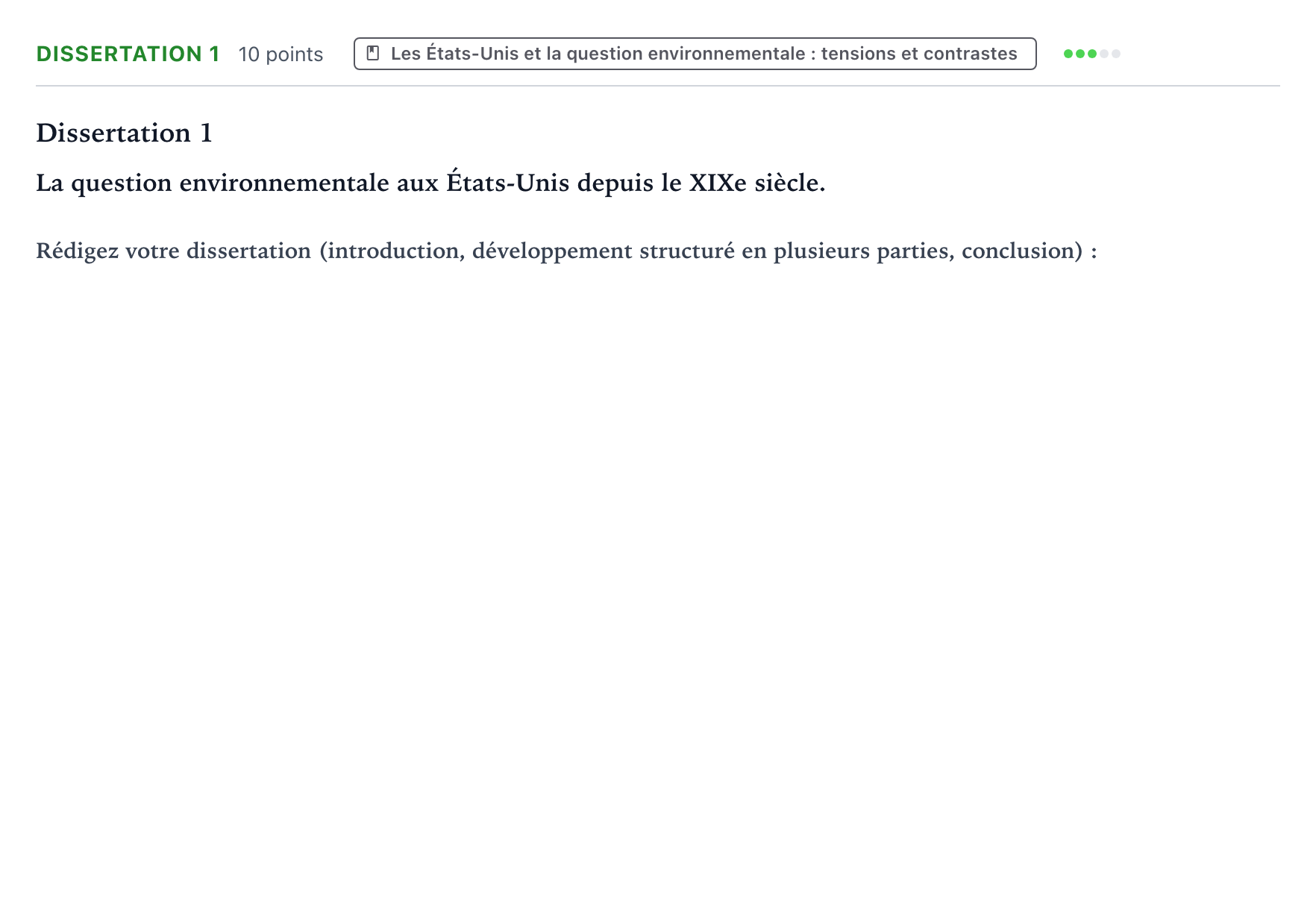 Énoncé: Dissertation 1 · Bac Histoire-Géographie, Géopolitique et Sciences Politiques Polynésie 2026 (jour 2)