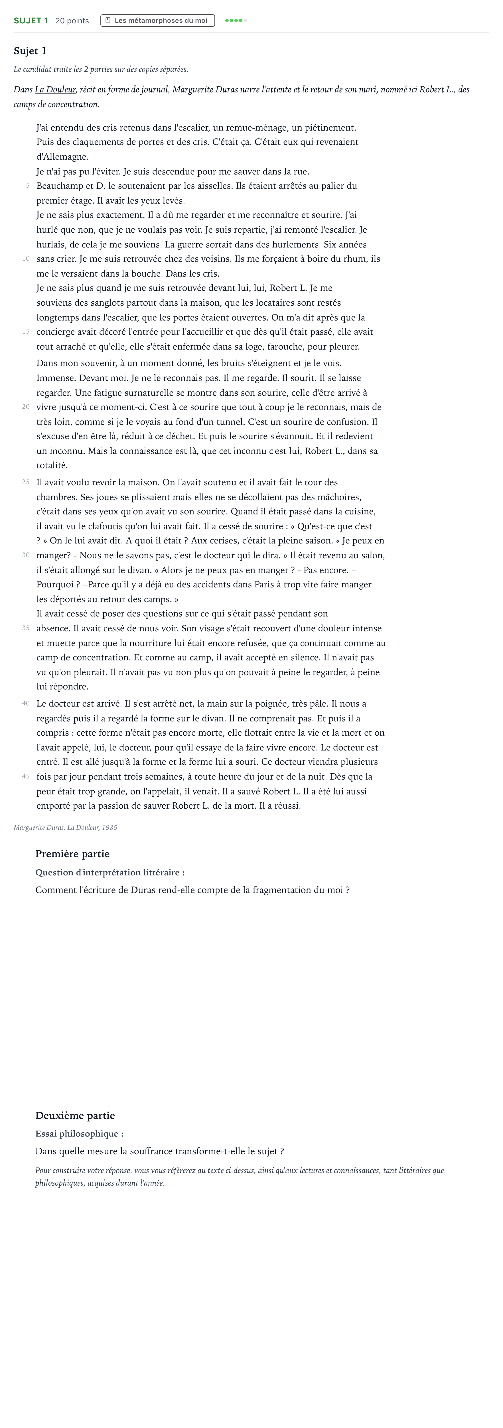 Énoncé: Sujet 1 · Bac Humanités, Littérature et Philosophie Amérique du Nord 2021 (jour 2)