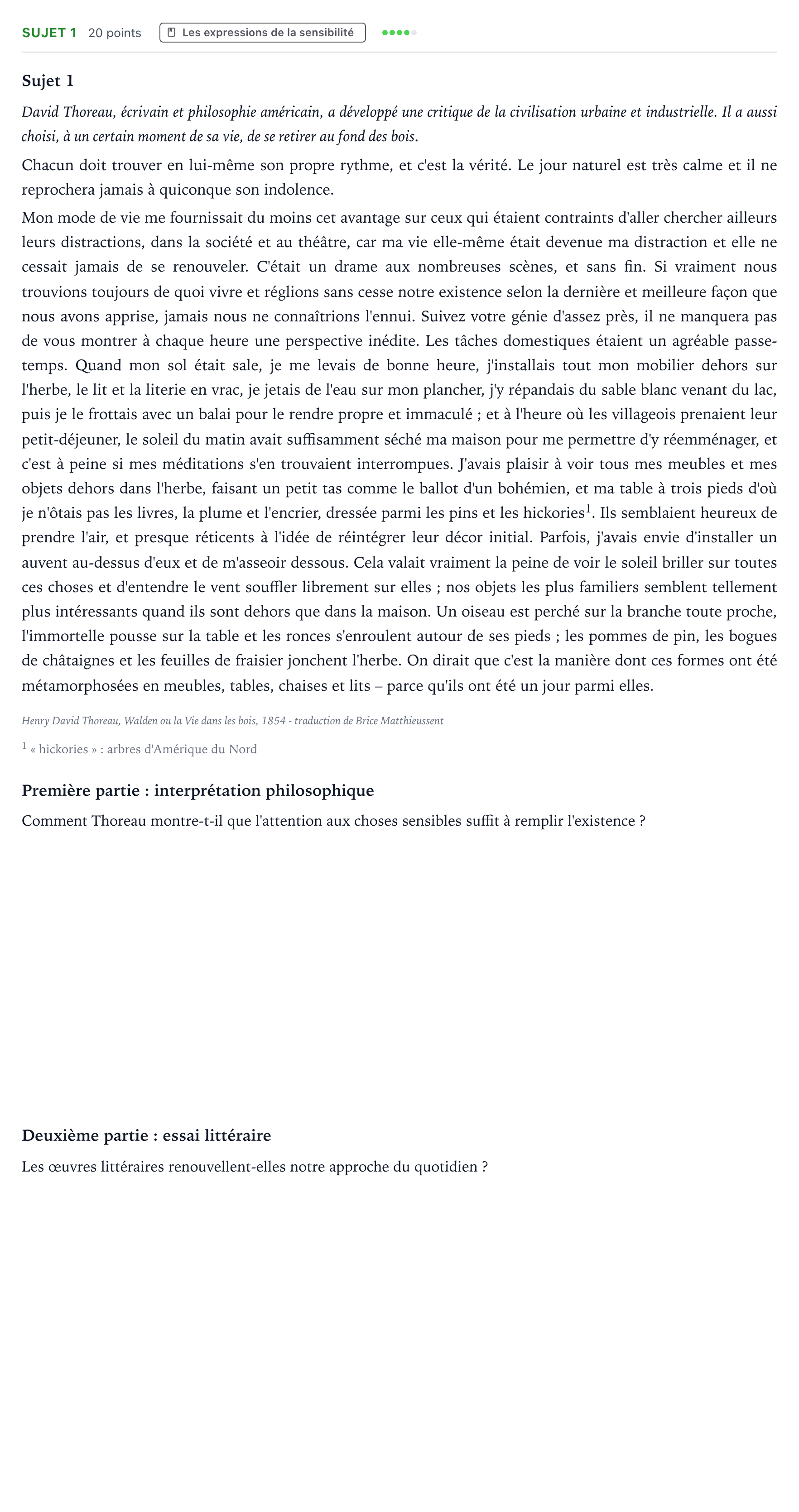Énoncé: Sujet 1 · Bac Humanités, Littérature et Philosophie Asie 2021 (jour 2)