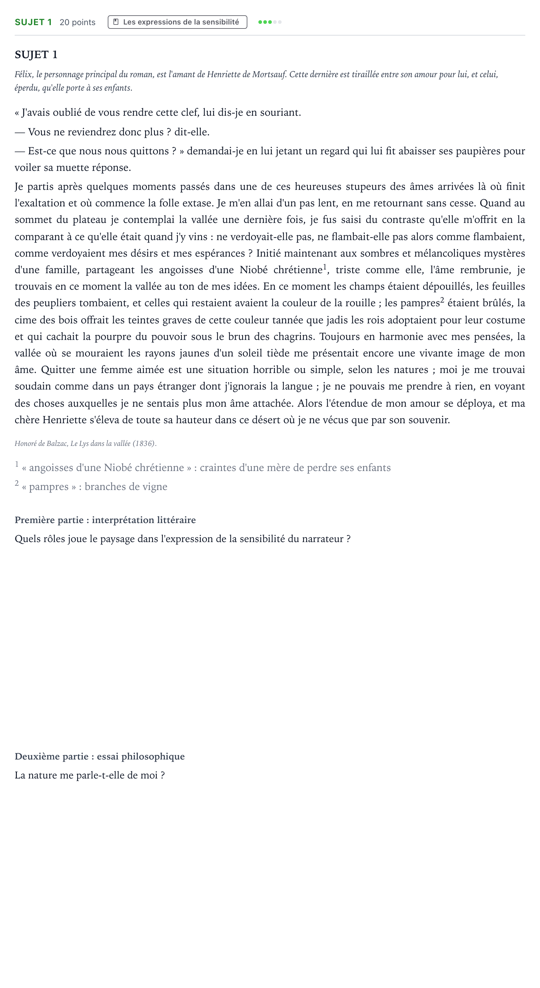 Énoncé: Sujet 1 · Bac Humanités, Littérature et Philosophie Centres étrangers (Afrique) 2021 (jour 1)