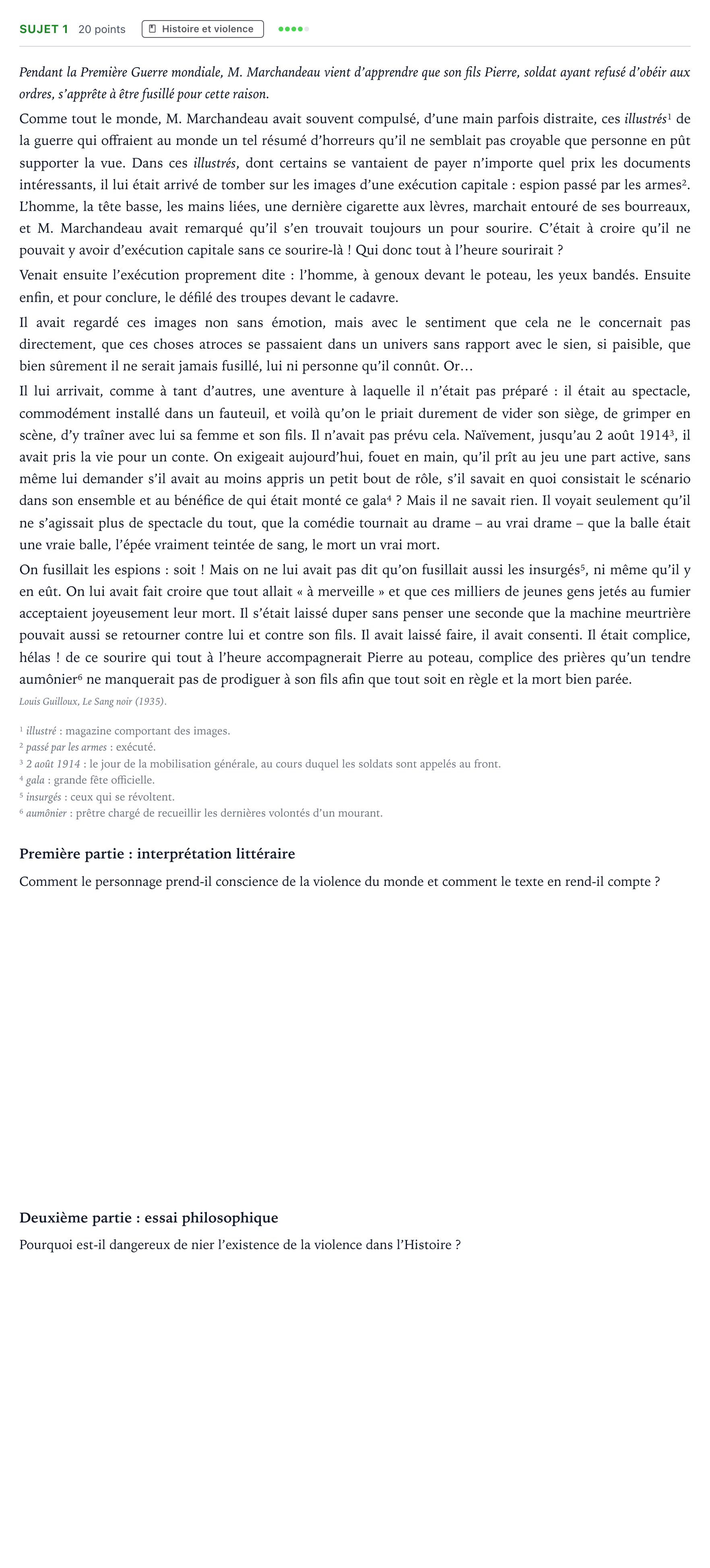 Énoncé: Sujet 1 · Bac Humanités, Littérature et Philosophie Centres étrangers (Afrique) 2021 (jour 2)