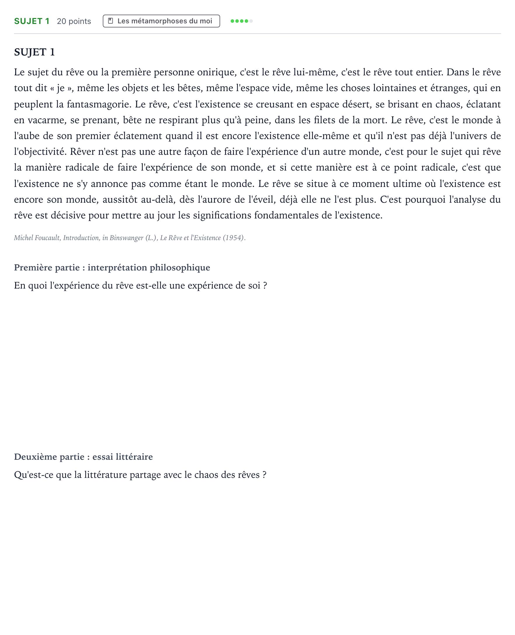 Énoncé: Sujet 1 · Bac Humanités, Littérature et Philosophie Métropole Candidat libre 2021 (sujet 1)