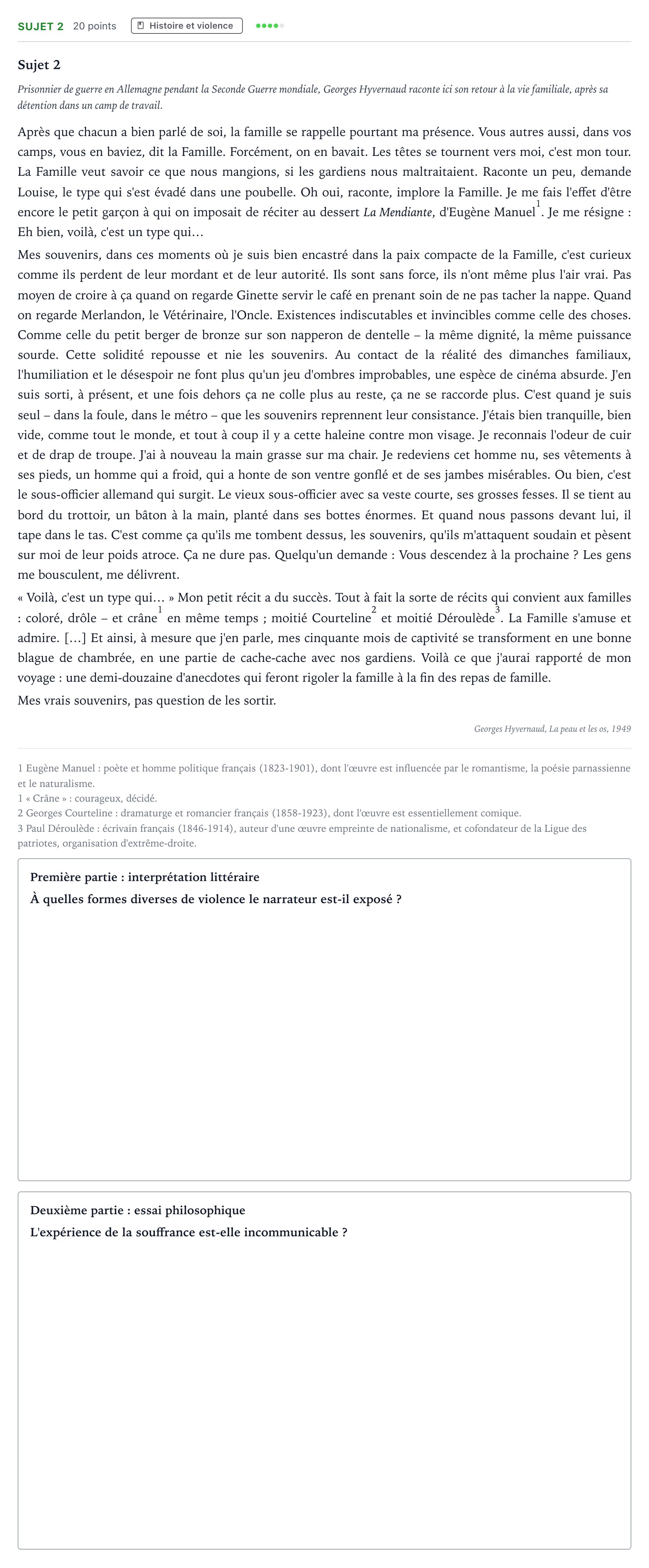 Énoncé: Sujet 2 · Bac Humanités, Littérature et Philosophie Métropole Candidat libre 2021 (sujet 2)