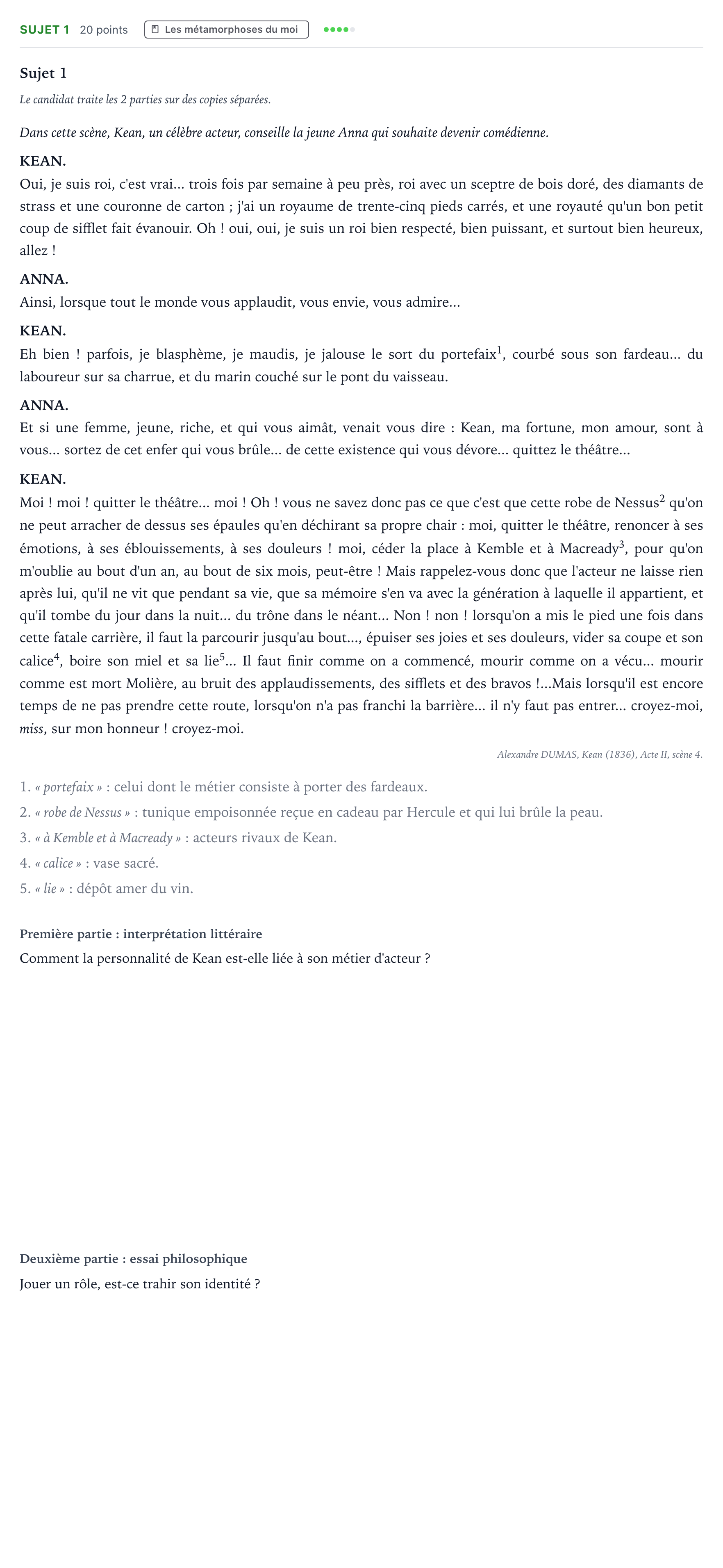 Énoncé: Sujet 1 · Bac Humanités, Littérature et Philosophie Asie 2022 (jour 2)