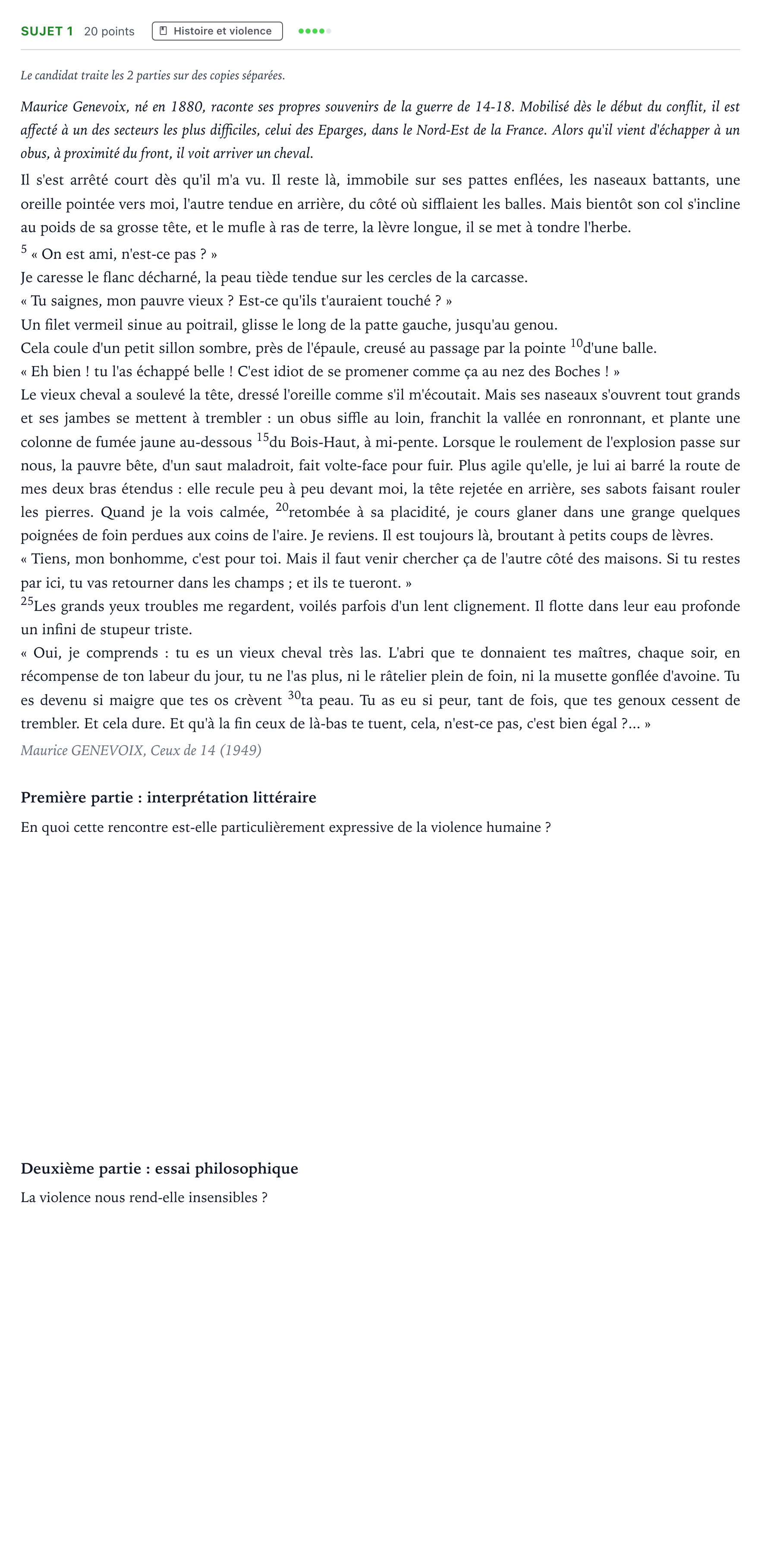 Énoncé: Sujet 1 · Bac Humanités, Littérature et Philosophie Nouvelle-Calédonie 2022 (jour 1)