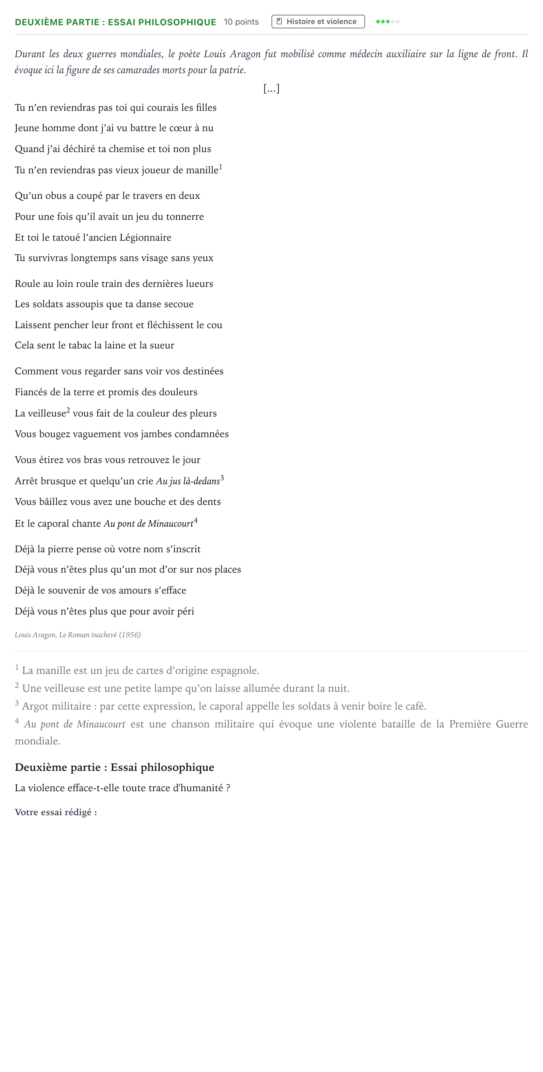 Énoncé: Exercice Deuxième partie : Essai philosophique · Bac Humanités, Littérature et Philosophie Polynésie 2024 (jour 1)