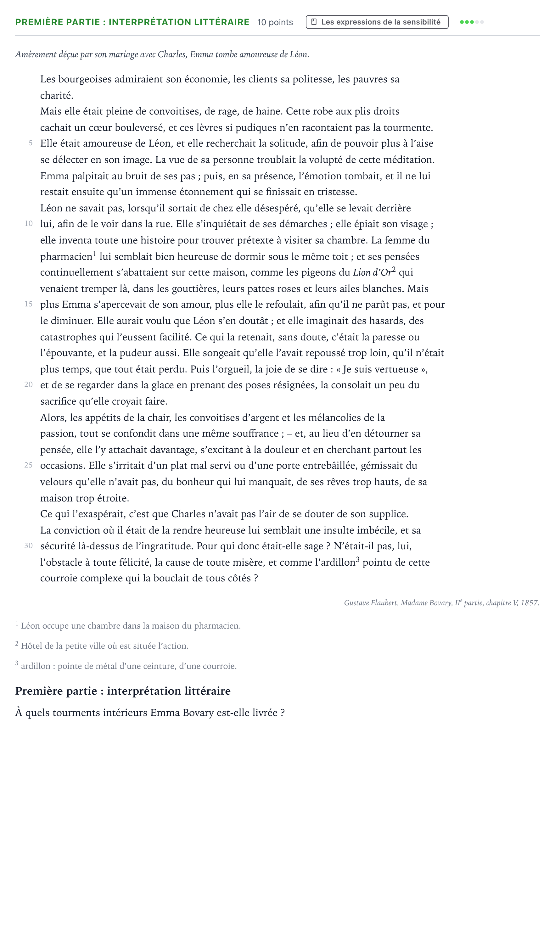 Énoncé: Exercice Première partie : interprétation littéraire · Bac Humanités, Littérature et Philosophie Métropole 2 remplacement 2025