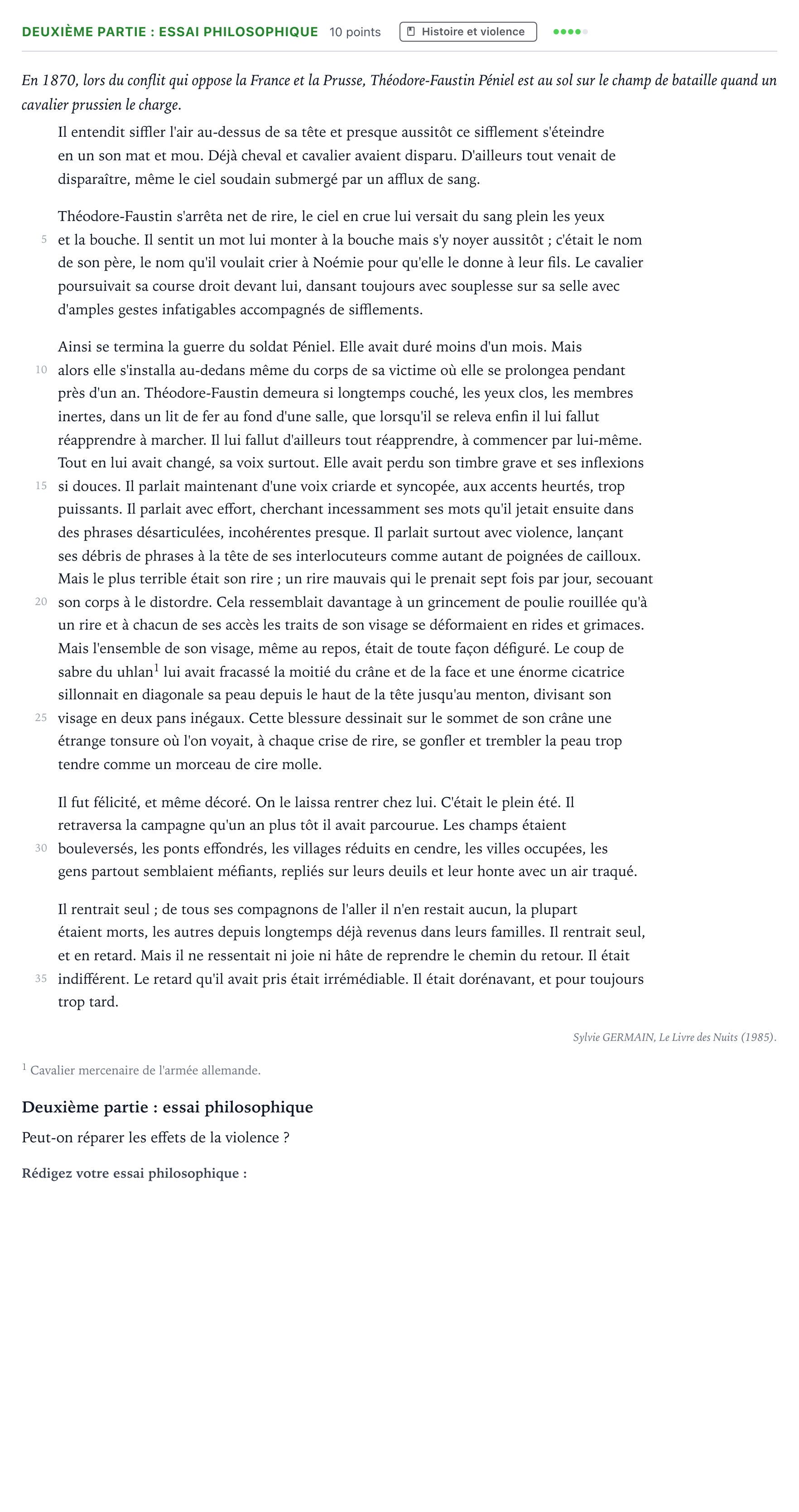 Énoncé: Exercice Deuxième partie : essai philosophique · Bac Humanités, Littérature et Philosophie Nouvelle-Calédonie 2025 (jour 2)