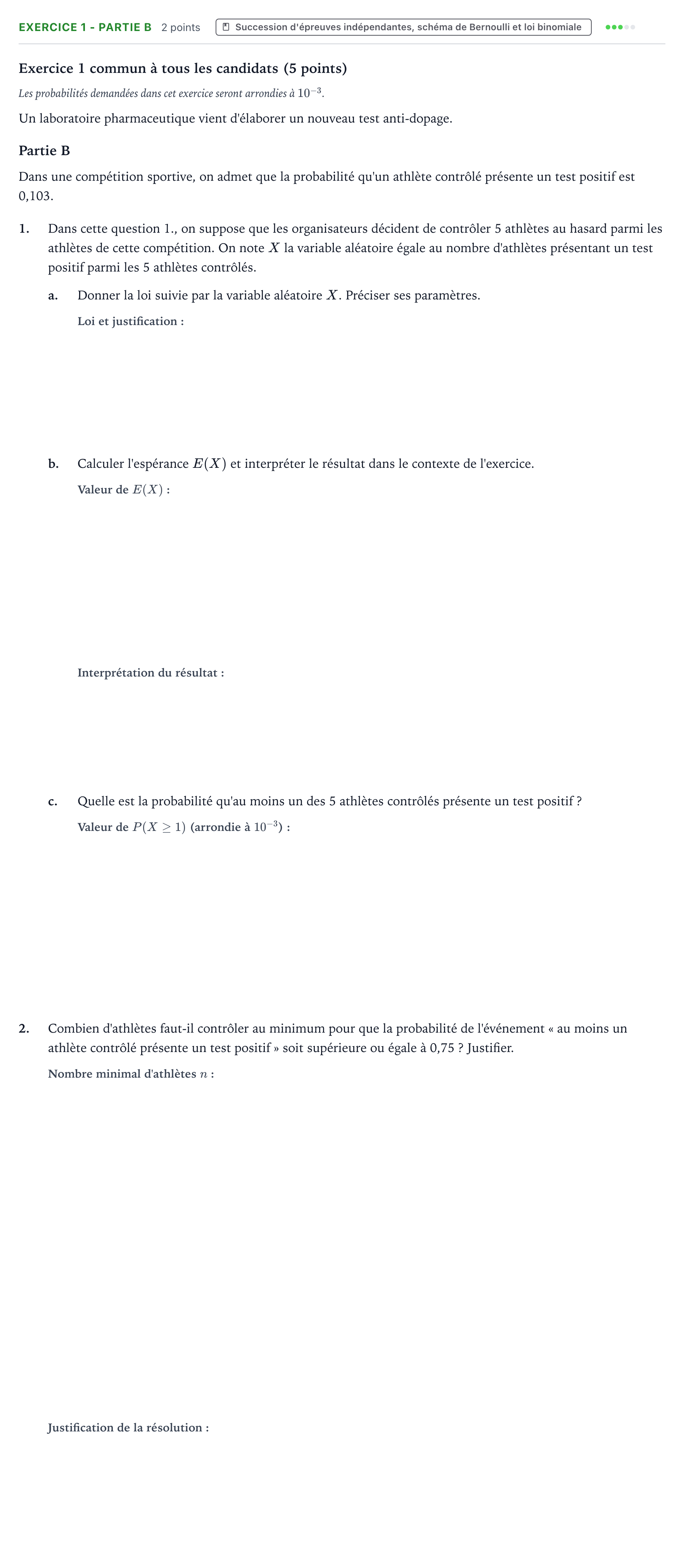 Énoncé: Exercice 1 - Partie B · Bac Mathématiques Amérique du Nord 2021 (jour 1)