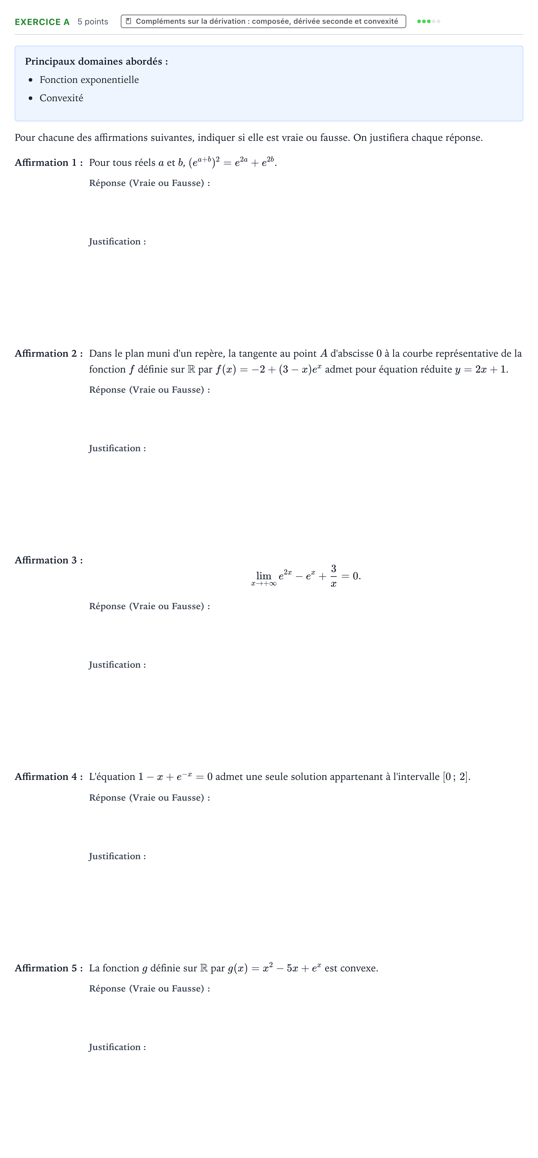 Énoncé: Exercice A · Bac Mathématiques Amérique du Nord 2021 (jour 1)