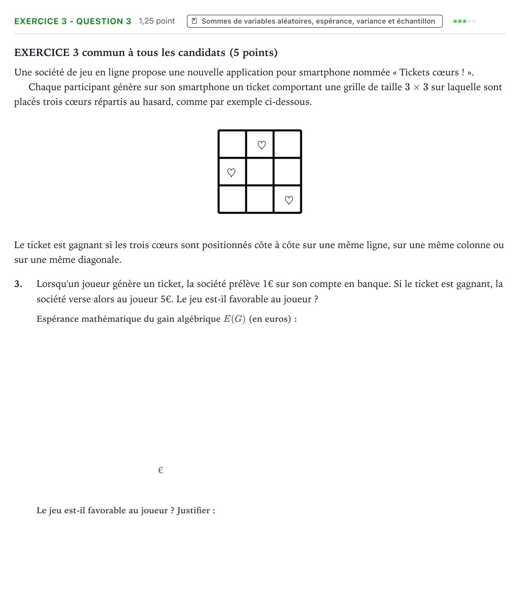 Énoncé: Exercice 3 - Question 3 · Bac Mathématiques Asie 2021 (jour 2)