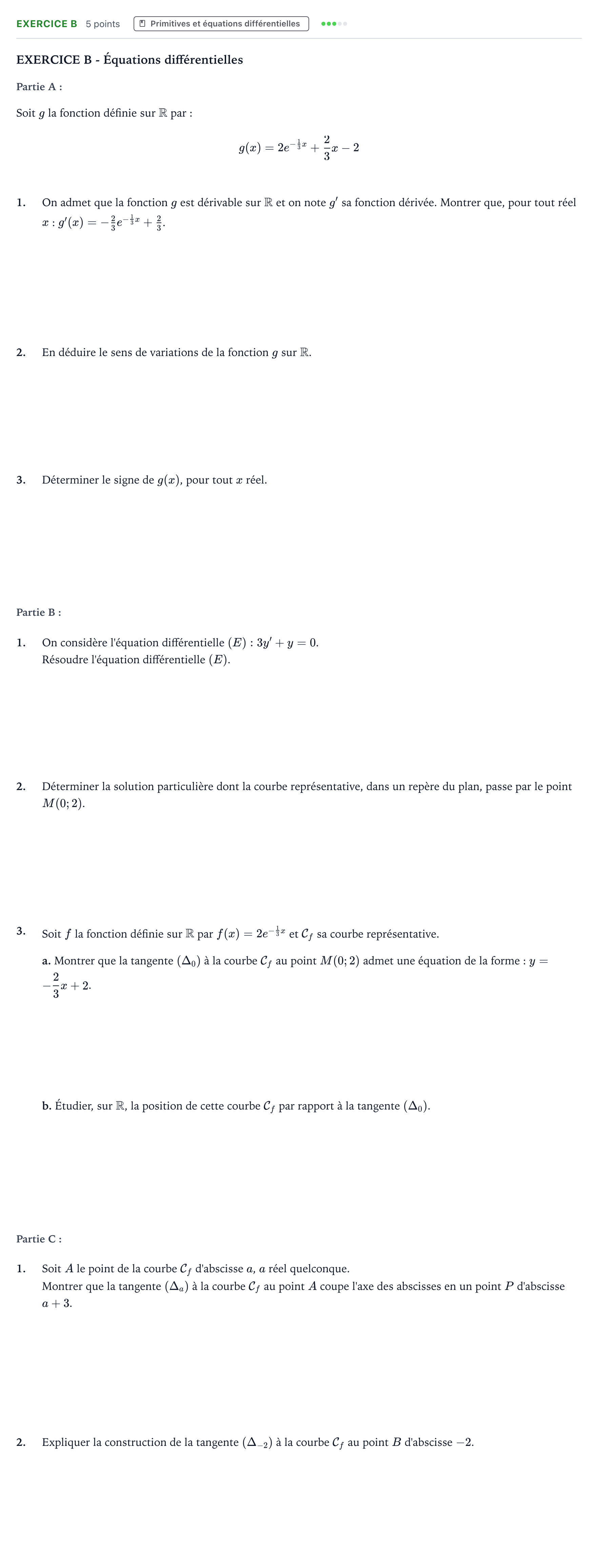 Énoncé: Exercice B · Bac Mathématiques Centres étrangers (Afrique) 2021 (jour 1)