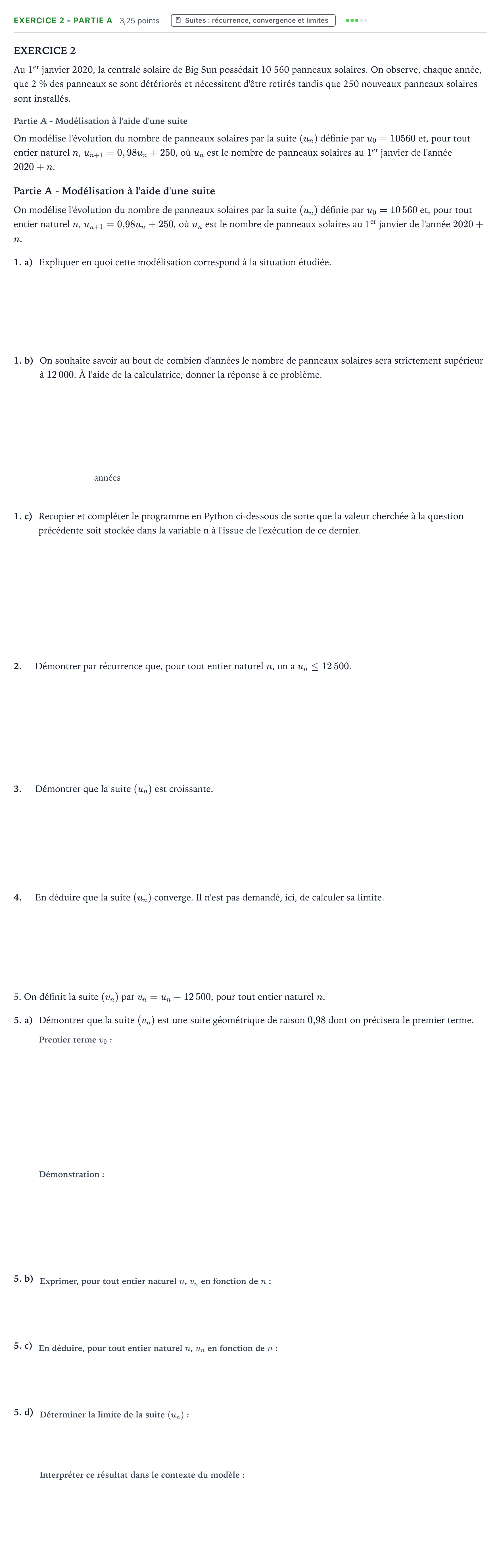 Énoncé: Exercice 2 - Partie A · Bac Mathématiques Centres étrangers (Afrique) 2021 (jour 2)