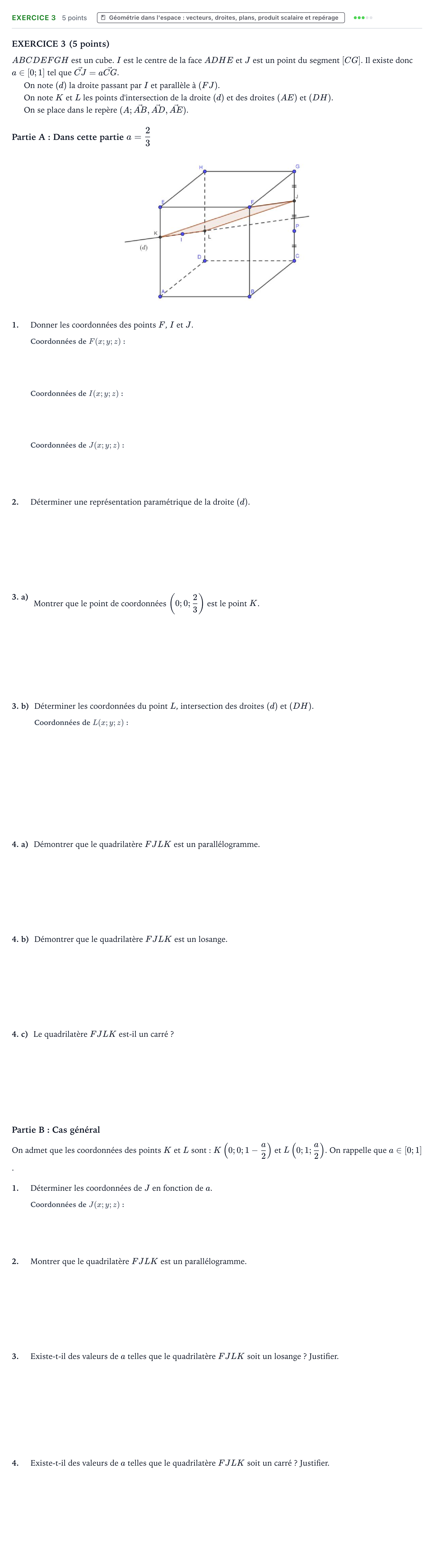 Énoncé: Exercice 3 · Bac Mathématiques Centres étrangers (Afrique) 2021 (jour 2)