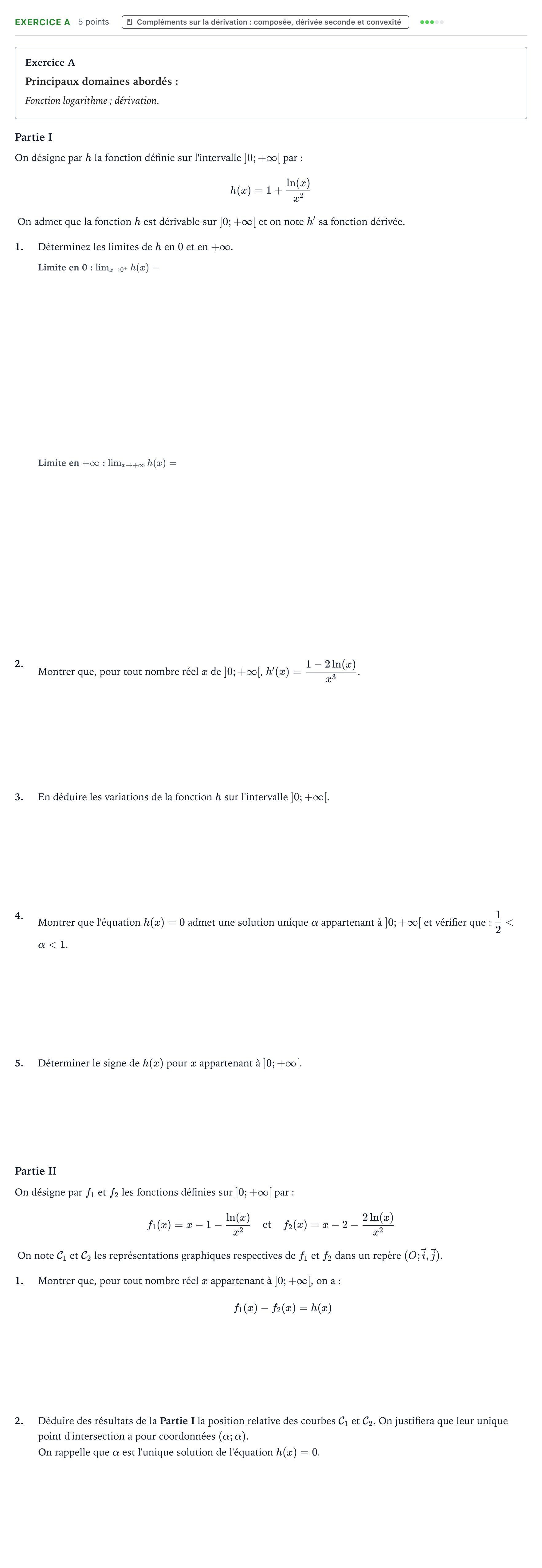 Énoncé: Exercice A · Bac Mathématiques Métropole Candidat libre 2021 (sujet 2)