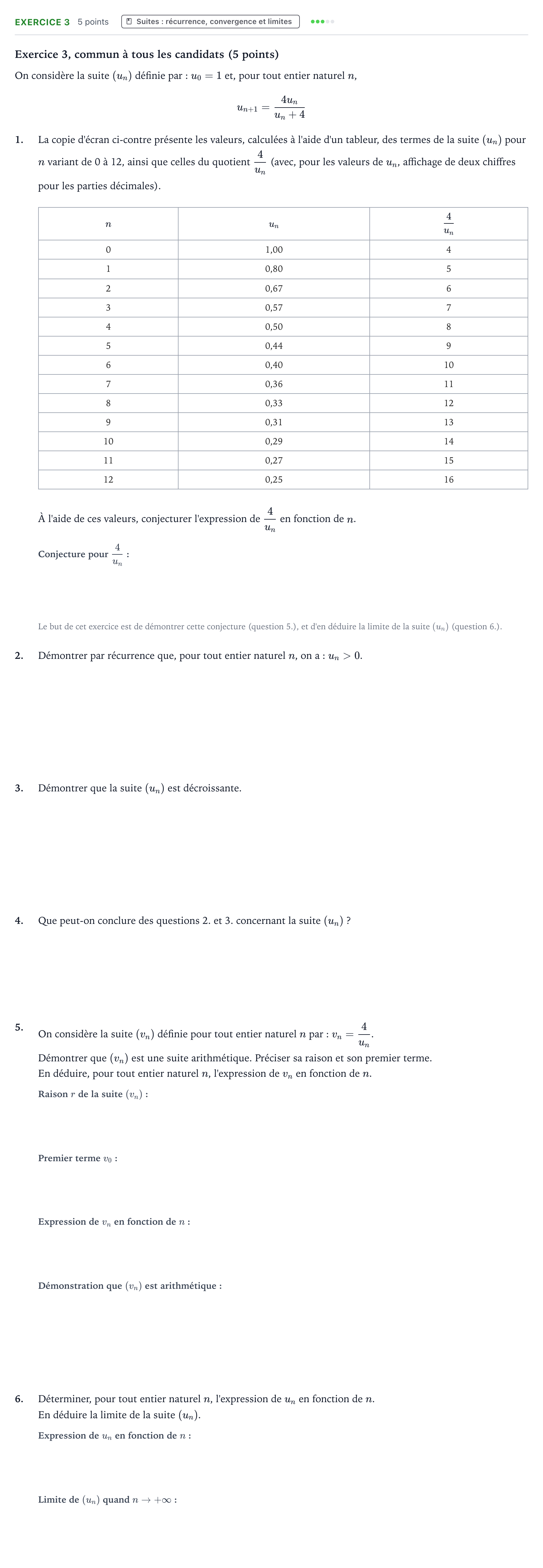 Énoncé: Exercice 3 · Bac Mathématiques Métropole Candidat libre 2021 (sujet 2)