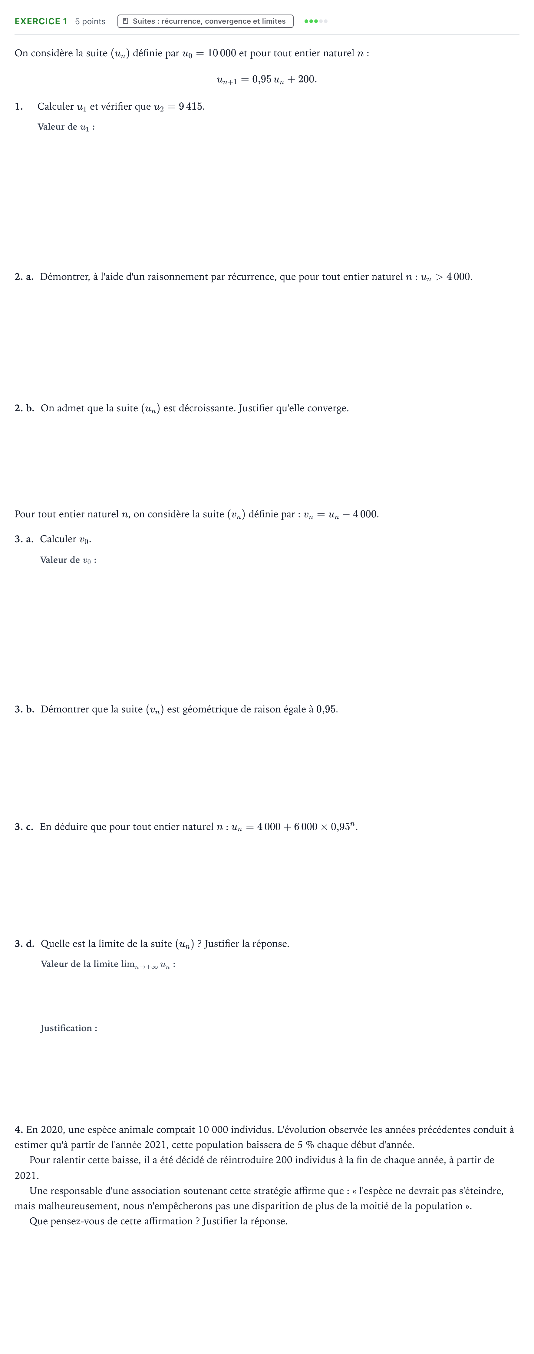 Énoncé: Exercice 1 · Bac Mathématiques Polynésie 2021 (jour 1)
