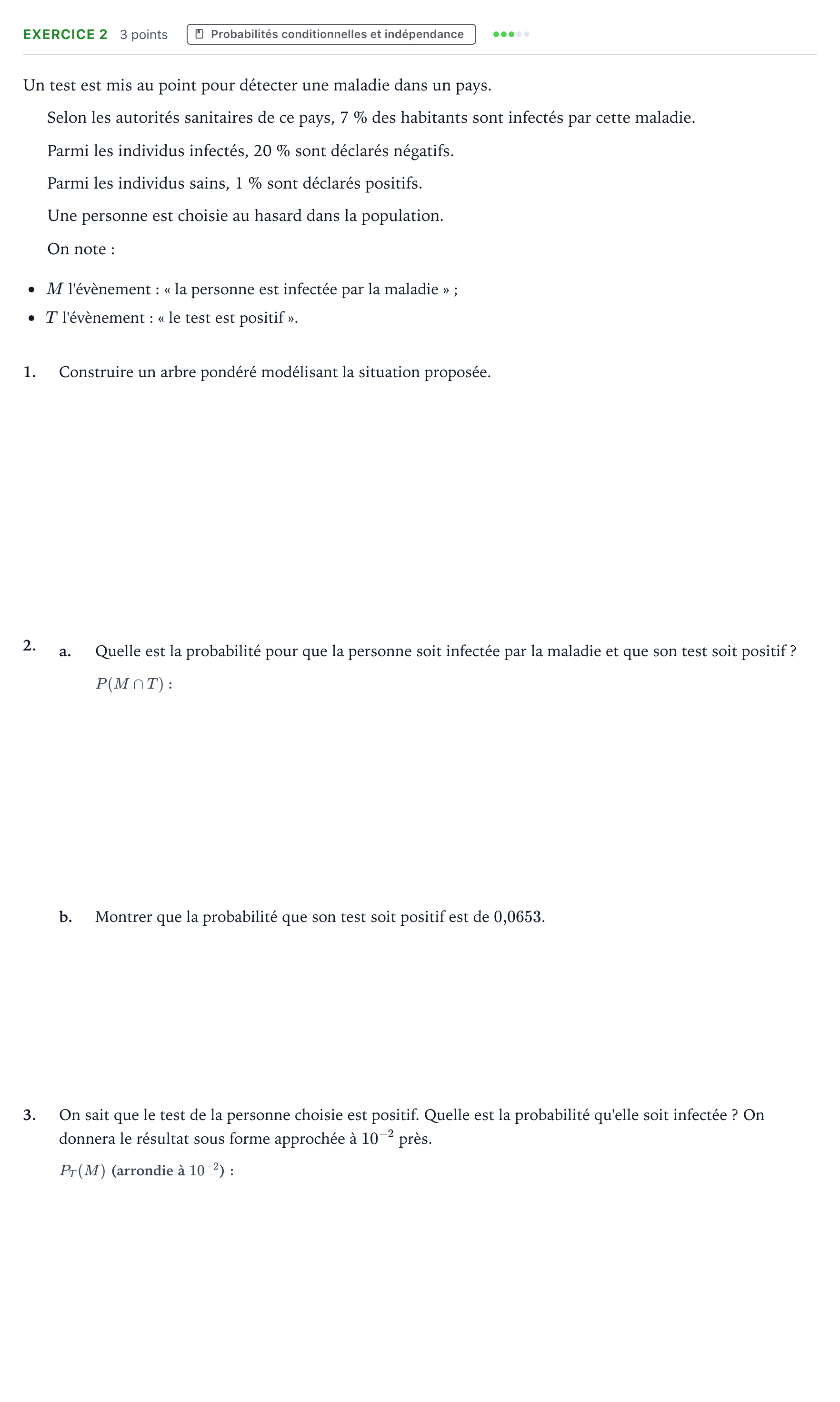 Énoncé: Exercice 2 - Probabilités conditionnelles · Bac Mathématiques Polynésie 2021 (jour 1)