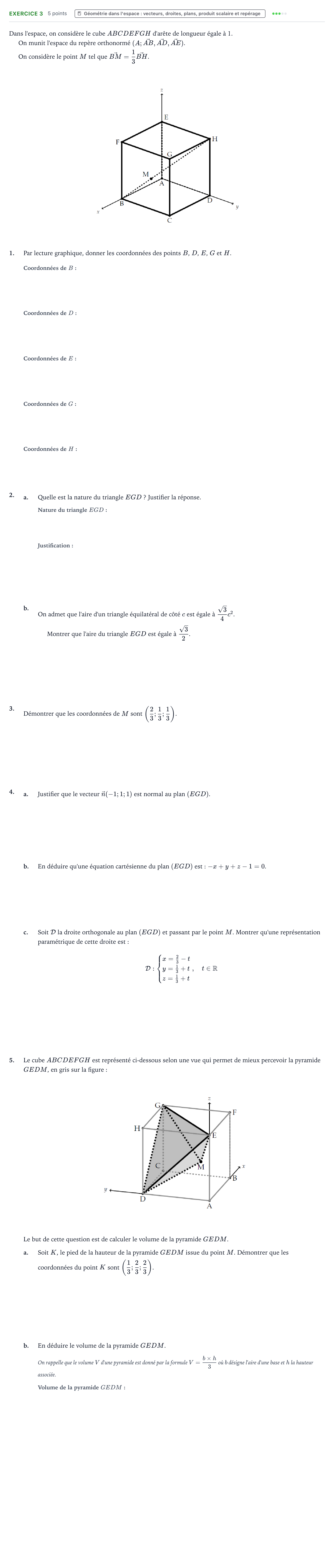 Énoncé: Exercice 3 · Bac Mathématiques Polynésie 2021 (jour 1)