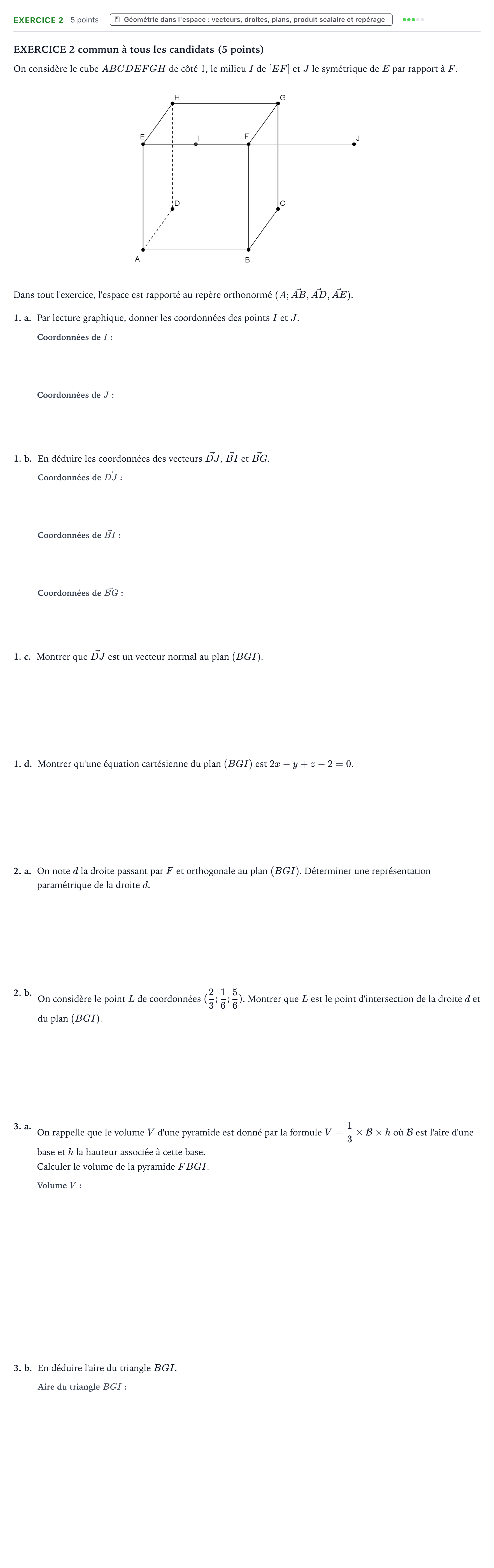 Énoncé: Exercice 2 · Bac Mathématiques Sujets zéro et spécimens sujet 2021 (sujet 1)