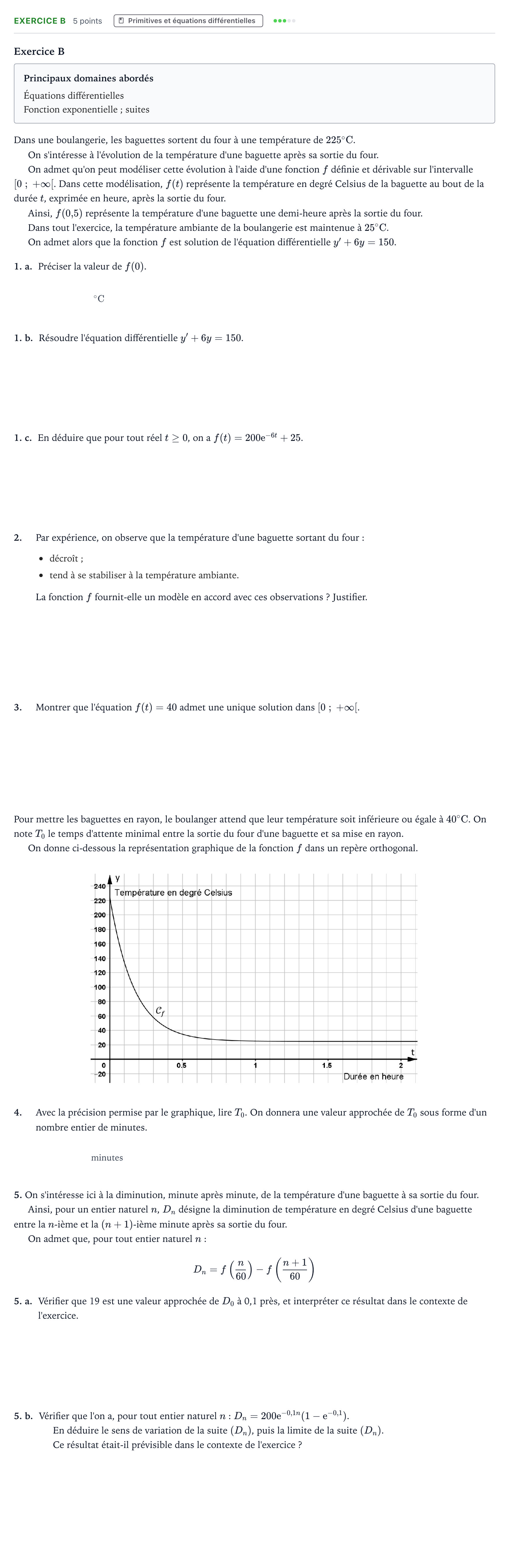 Énoncé: Exercice B · Bac Mathématiques Sujets zéro et spécimens sujet 2021 (sujet 1)