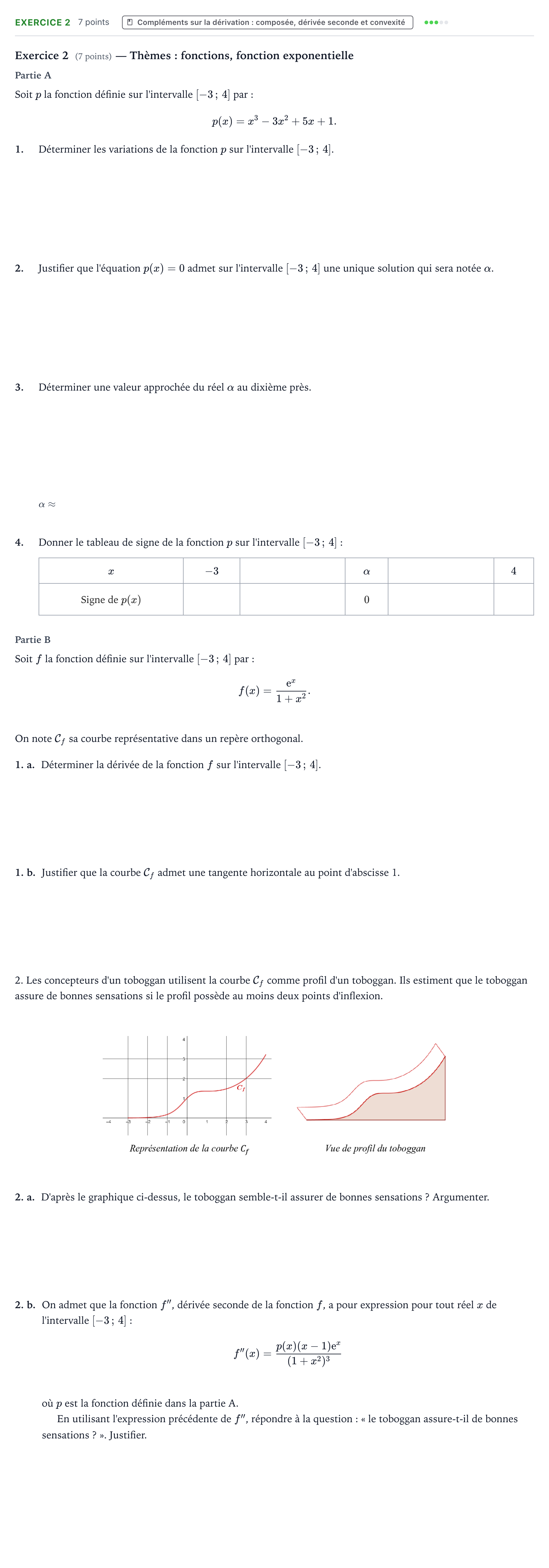 Énoncé: Exercice 2 · Bac Mathématiques Amérique du Nord 2022 (jour 2)