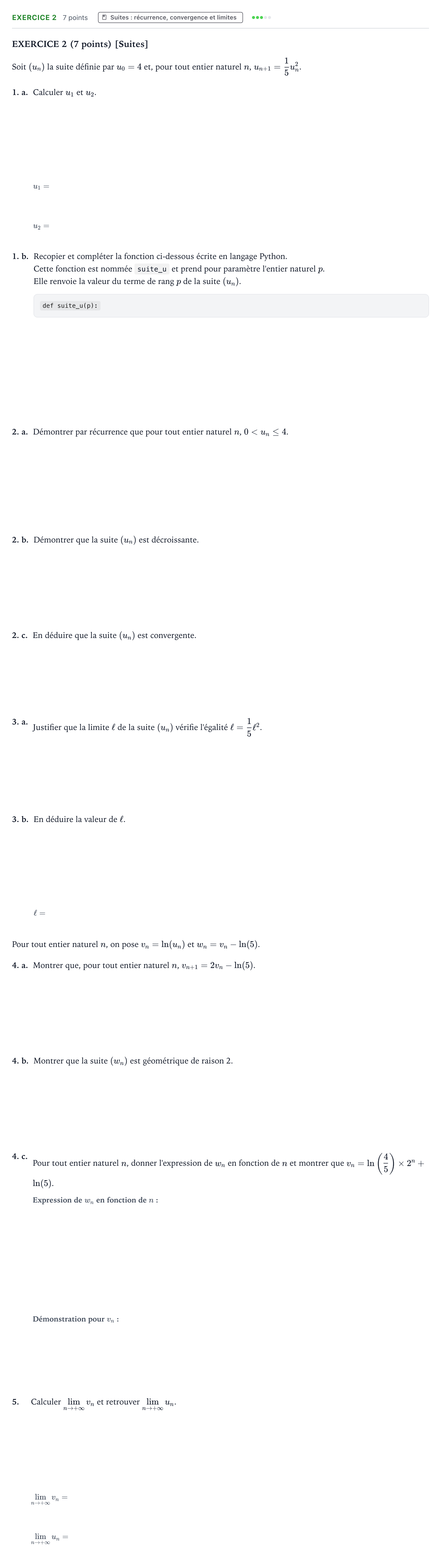 Énoncé: Exercice 2 · Bac Mathématiques Amérique du Sud 2022 (jour 1)