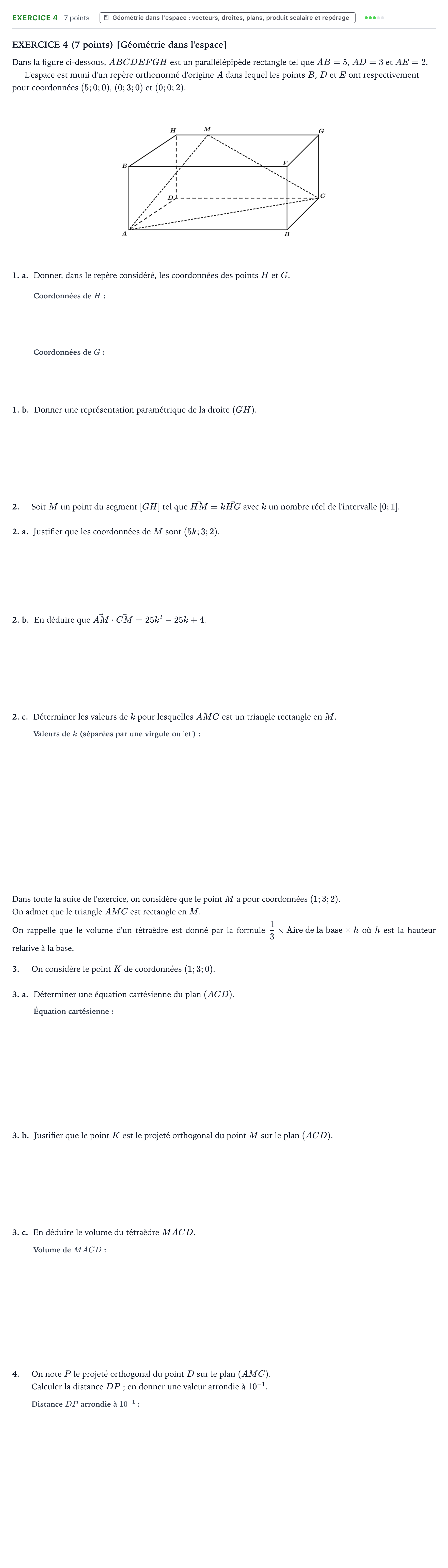 Énoncé: Exercice 4 · Bac Mathématiques Amérique du Sud 2022 (jour 1)