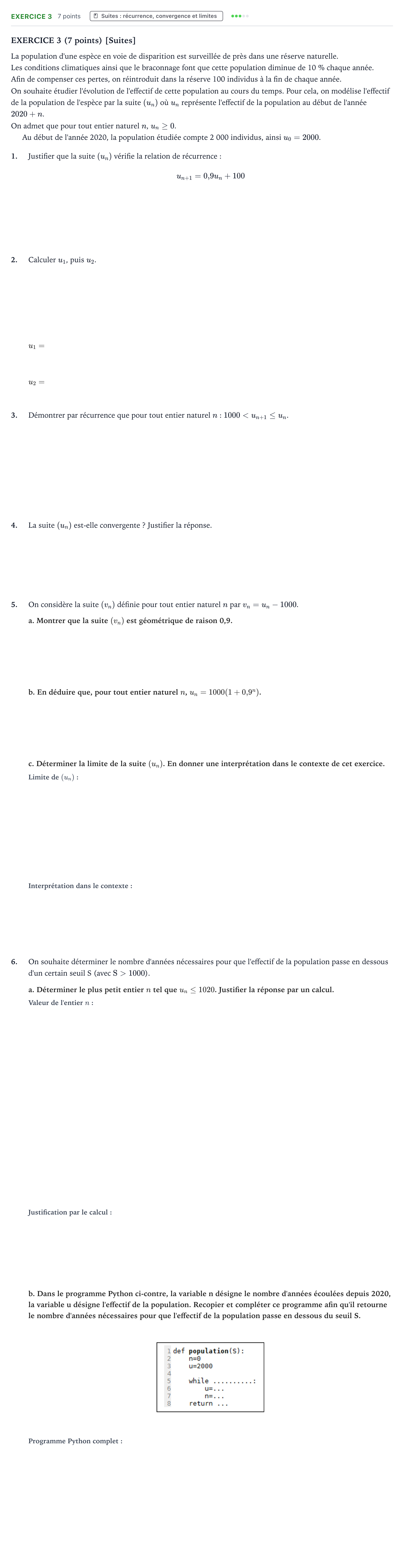 Énoncé: Exercice 3 · Bac Mathématiques Amérique du Sud 2022 (jour 2)