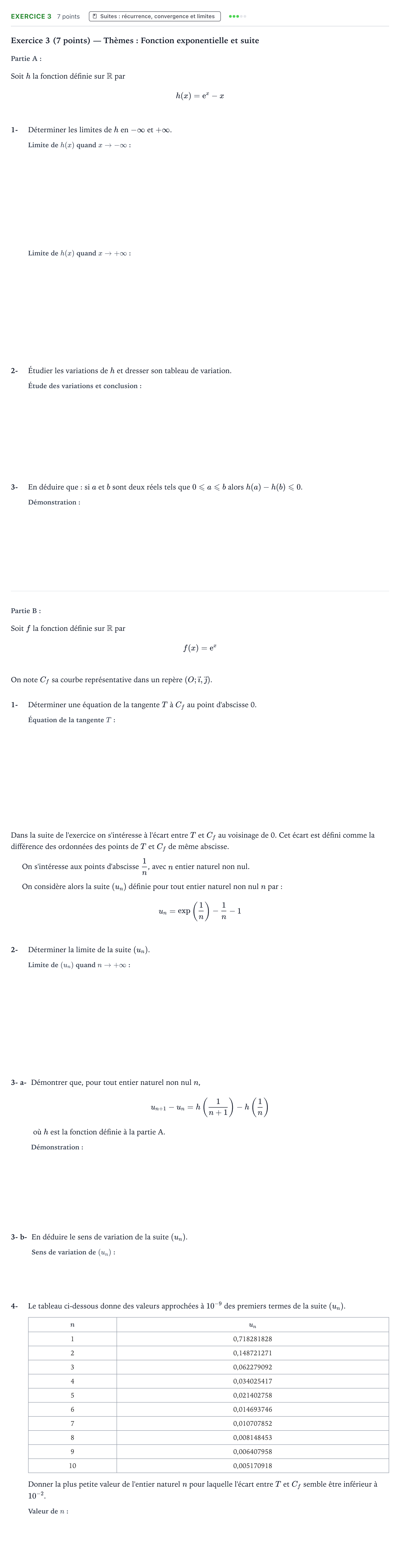 Énoncé: Exercice 3 · Bac Mathématiques Centres étrangers (Afrique) 2022 (jour 1)